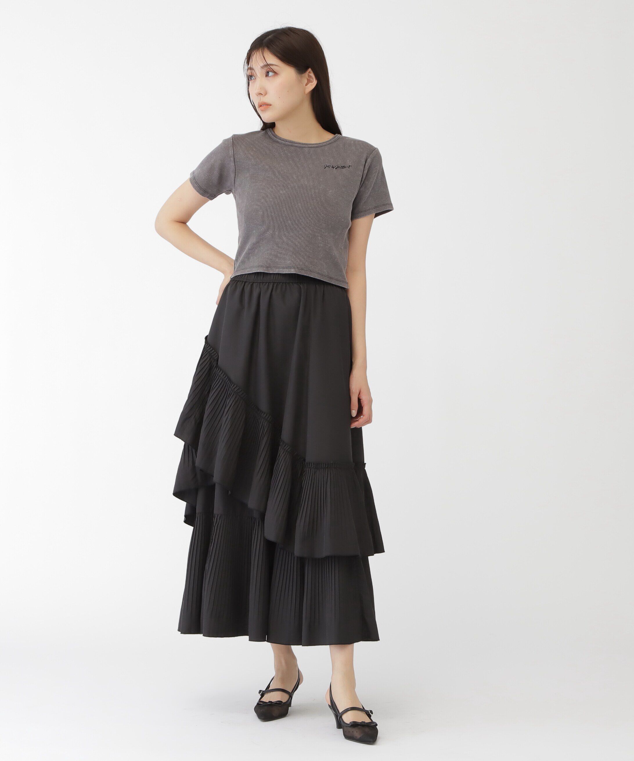  「ダメージ加工コンパクトロゴＴシャツ」|Tシャツ・カットソー|