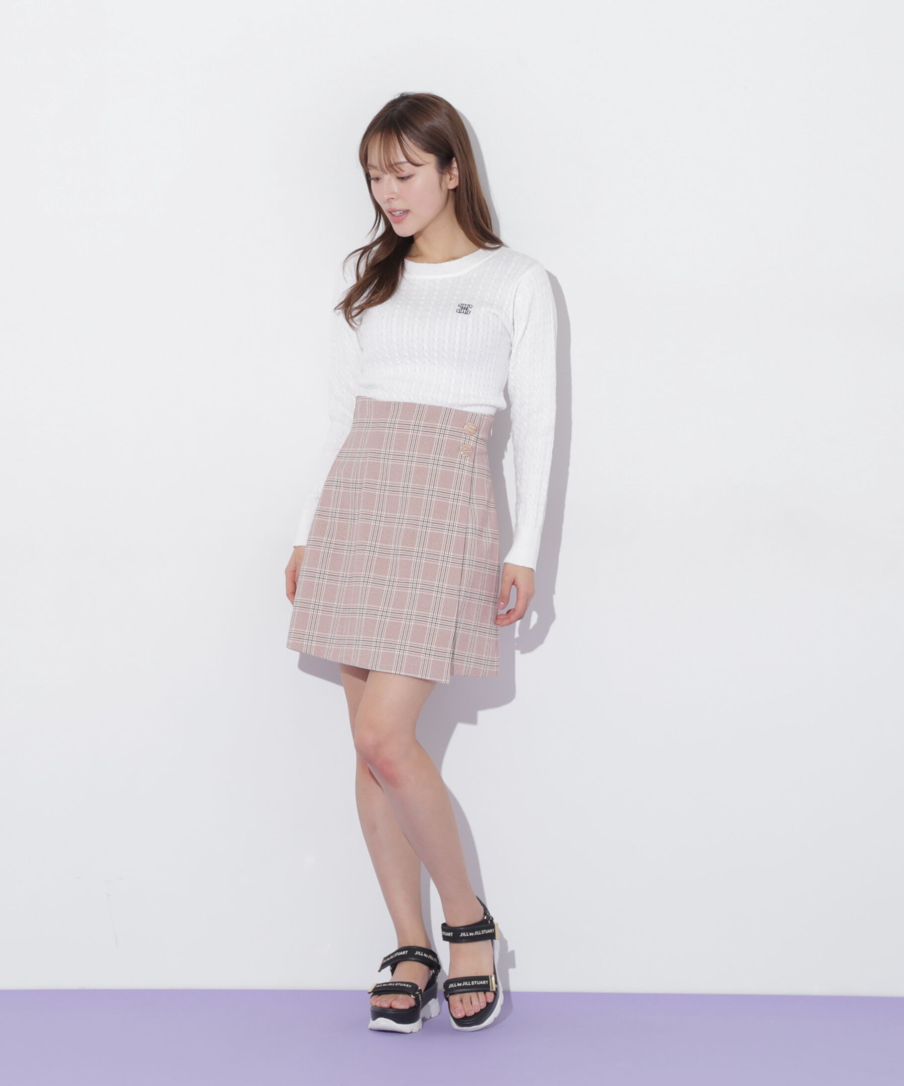  「ミニブークレーケーブルニット」|ニット・セーター|