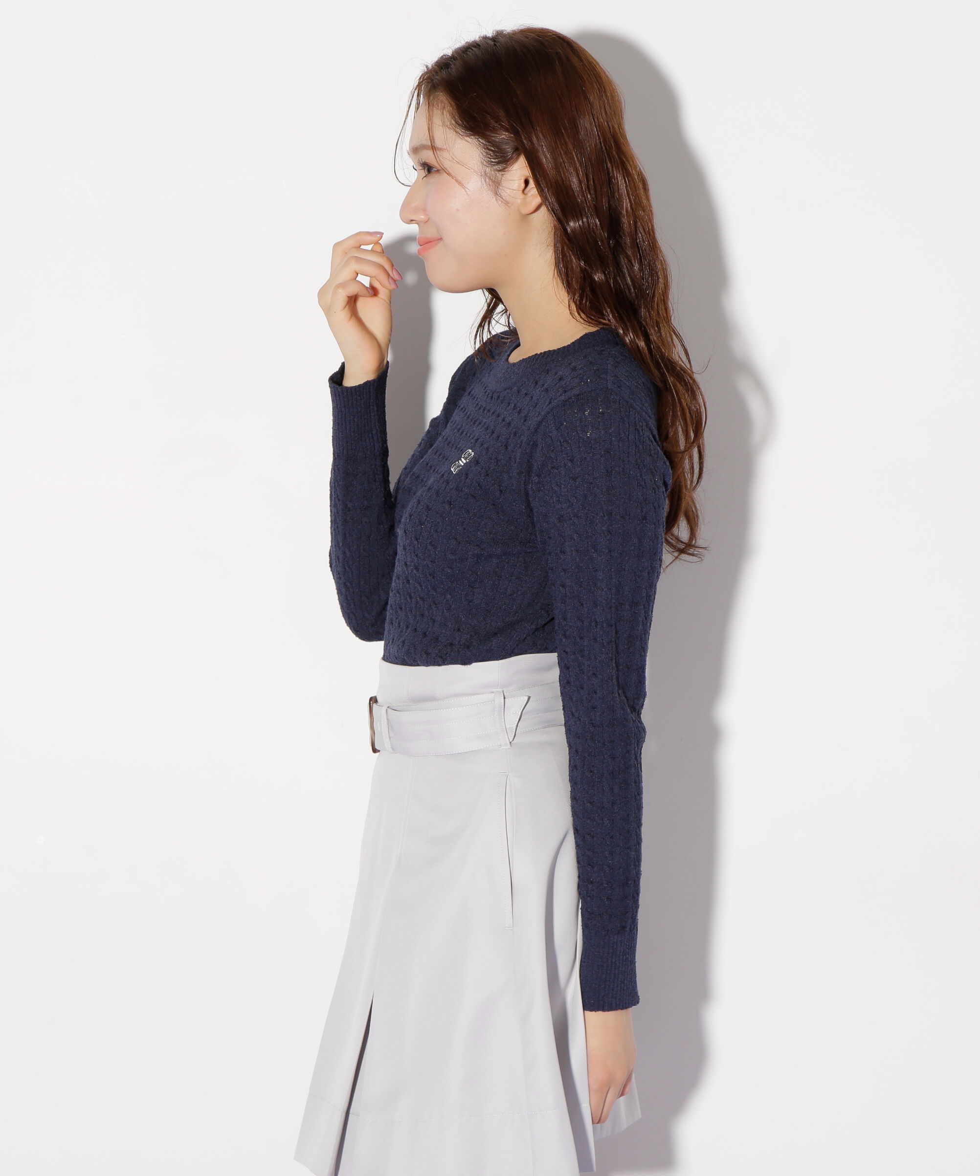  「ミニブークレーケーブルニット」|ニット・セーター|