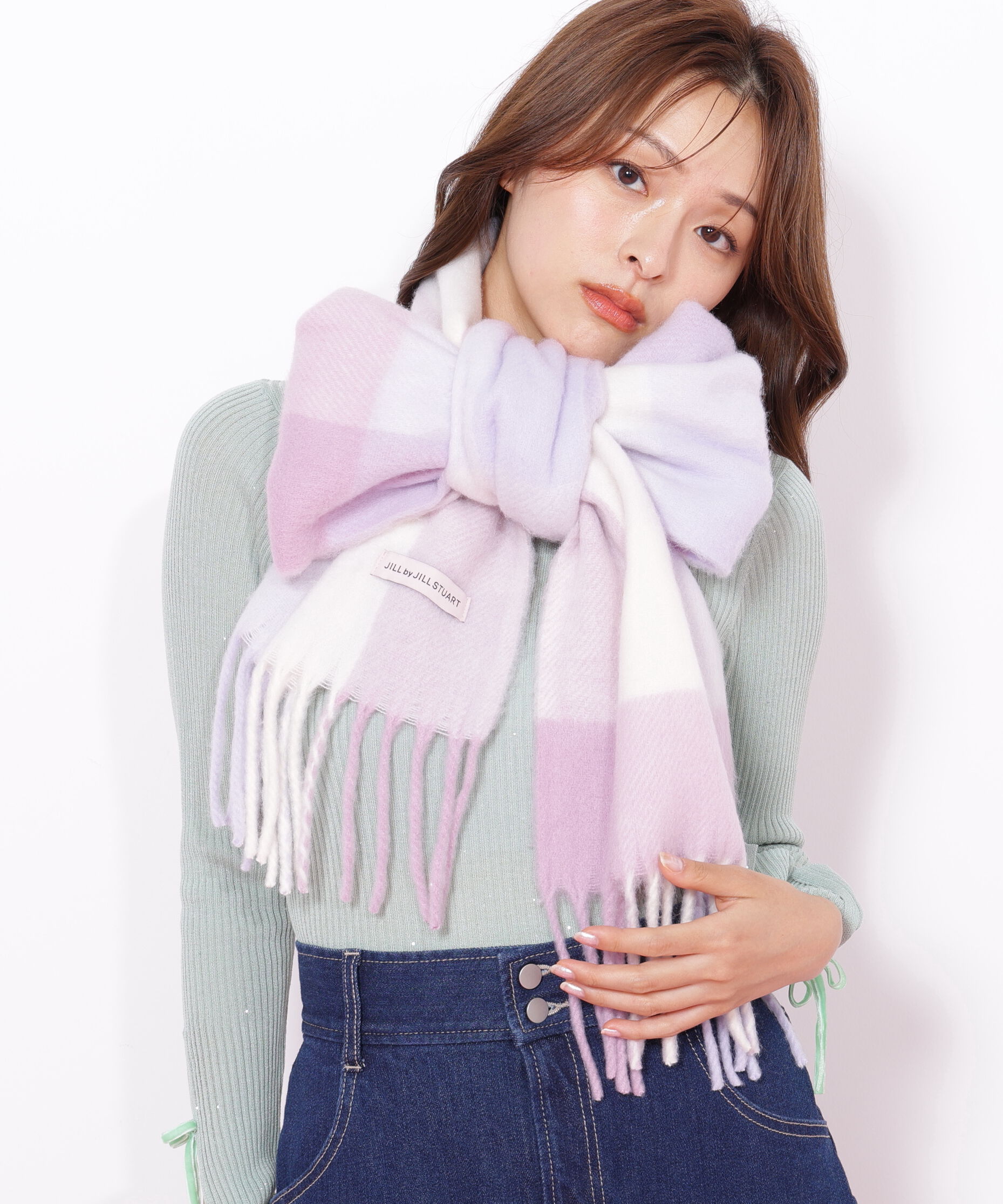  「ブロックチェックストール」|バンダナ・スカーフ|