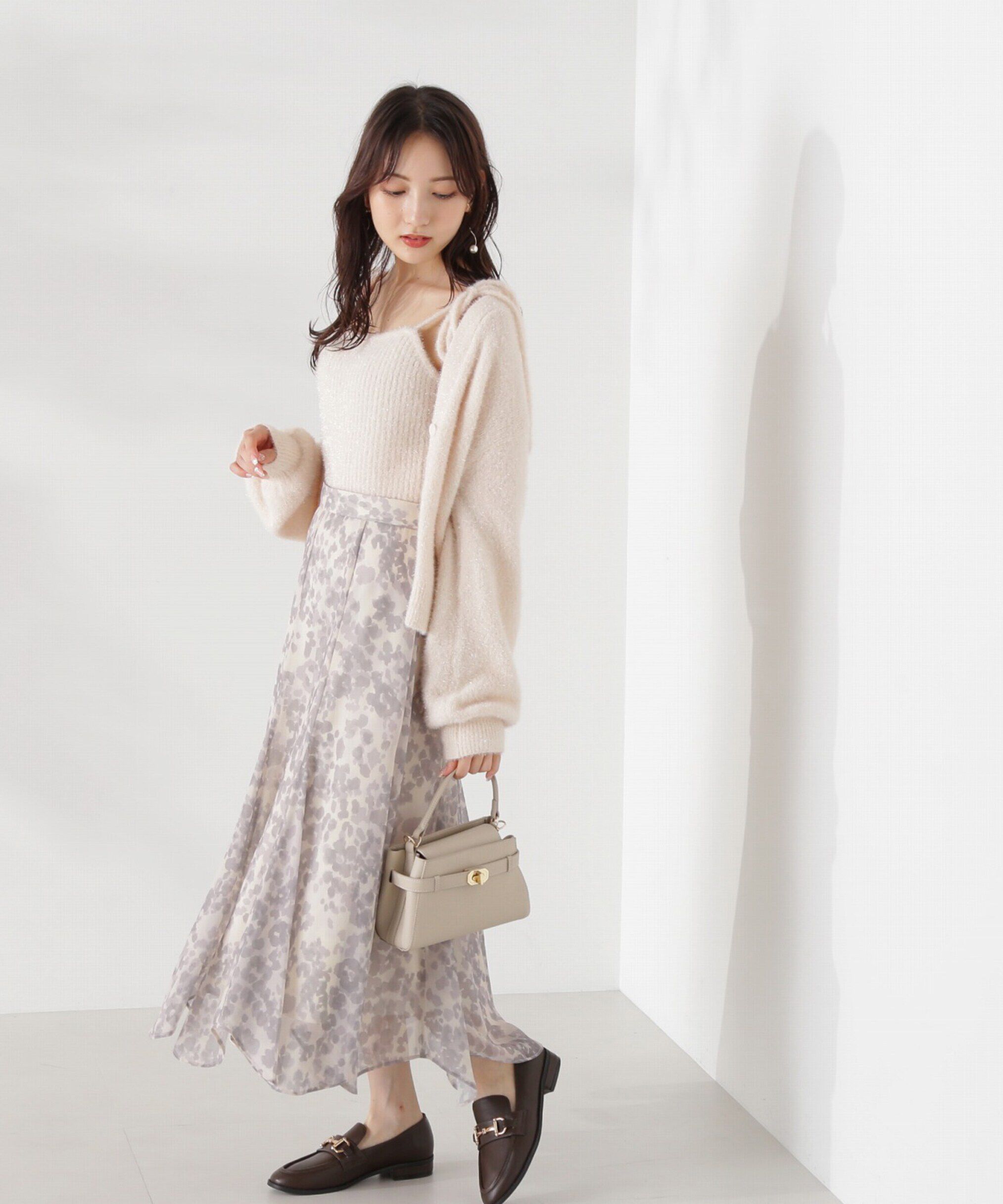 PROPORTION BODY DRESSING「シャイニーフェザーアンサンブルニット　WEB限定カラー：パープル24AW」|ニット・セーター|