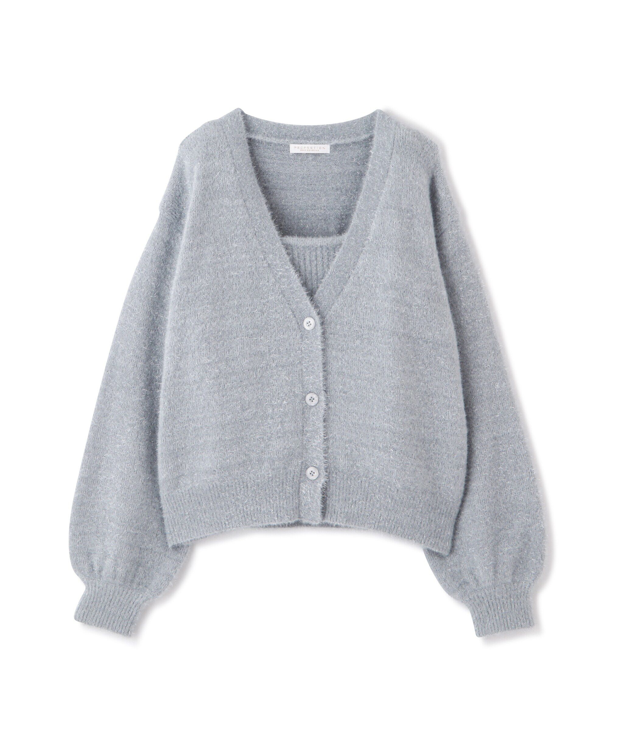 PROPORTION BODY DRESSING「シャイニーフェザーアンサンブルニット　WEB限定カラー：パープル24AW」|ニット・セーター|