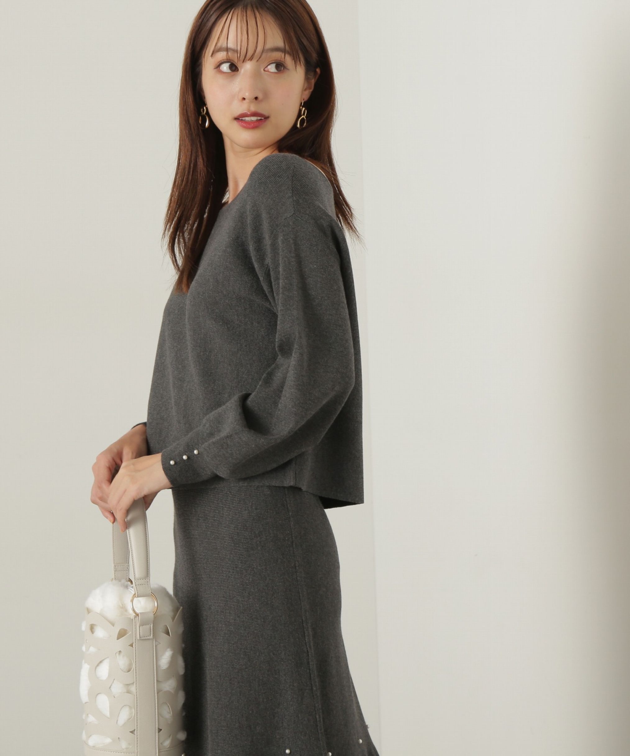 PROPORTION BODY DRESSING「パール付きニットアップ　24AW」|ワンピース|