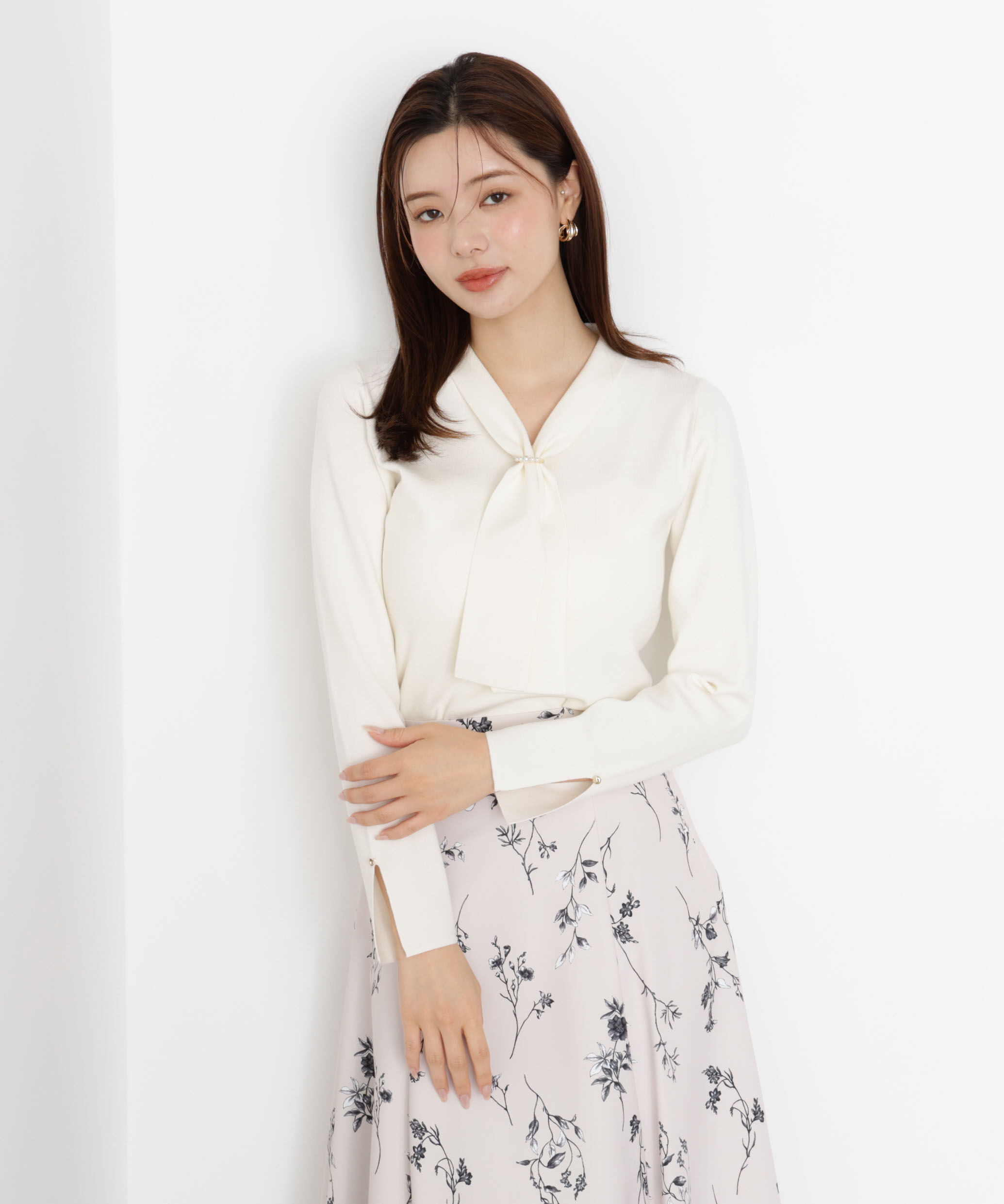 PROPORTION BODY DRESSING「パールリングボウタイニット 25AW」|ニット・セーター|