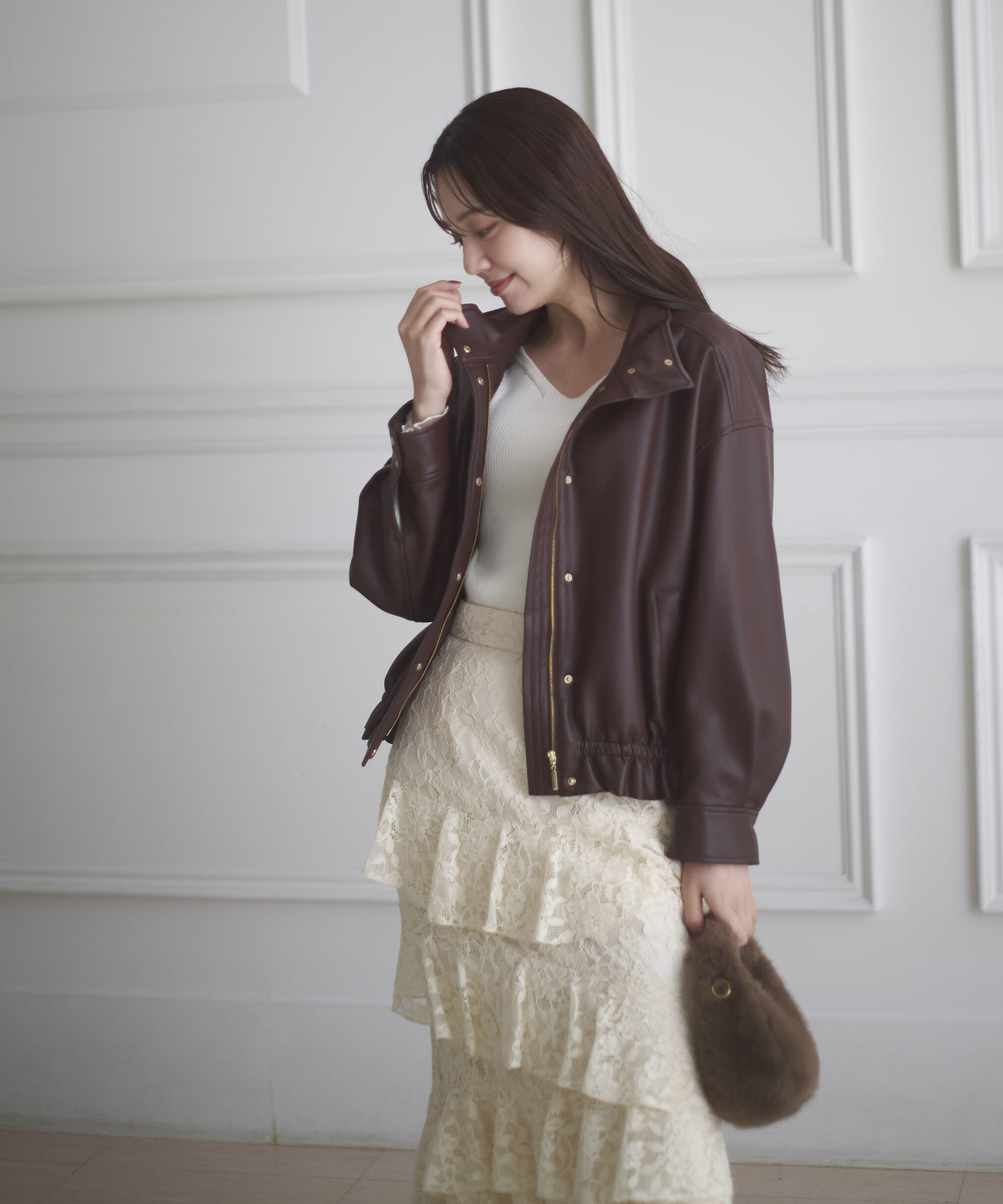 PROPORTION BODY DRESSING「合皮ドロストブルゾン 25AW」|ブルゾン・スタジャン|