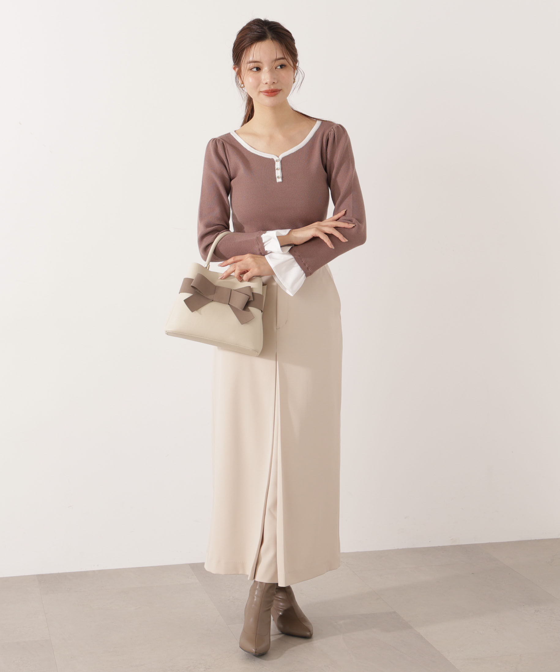 PROPORTION BODY DRESSING「異素材スリーブニット 25AW」|ニット・セーター|