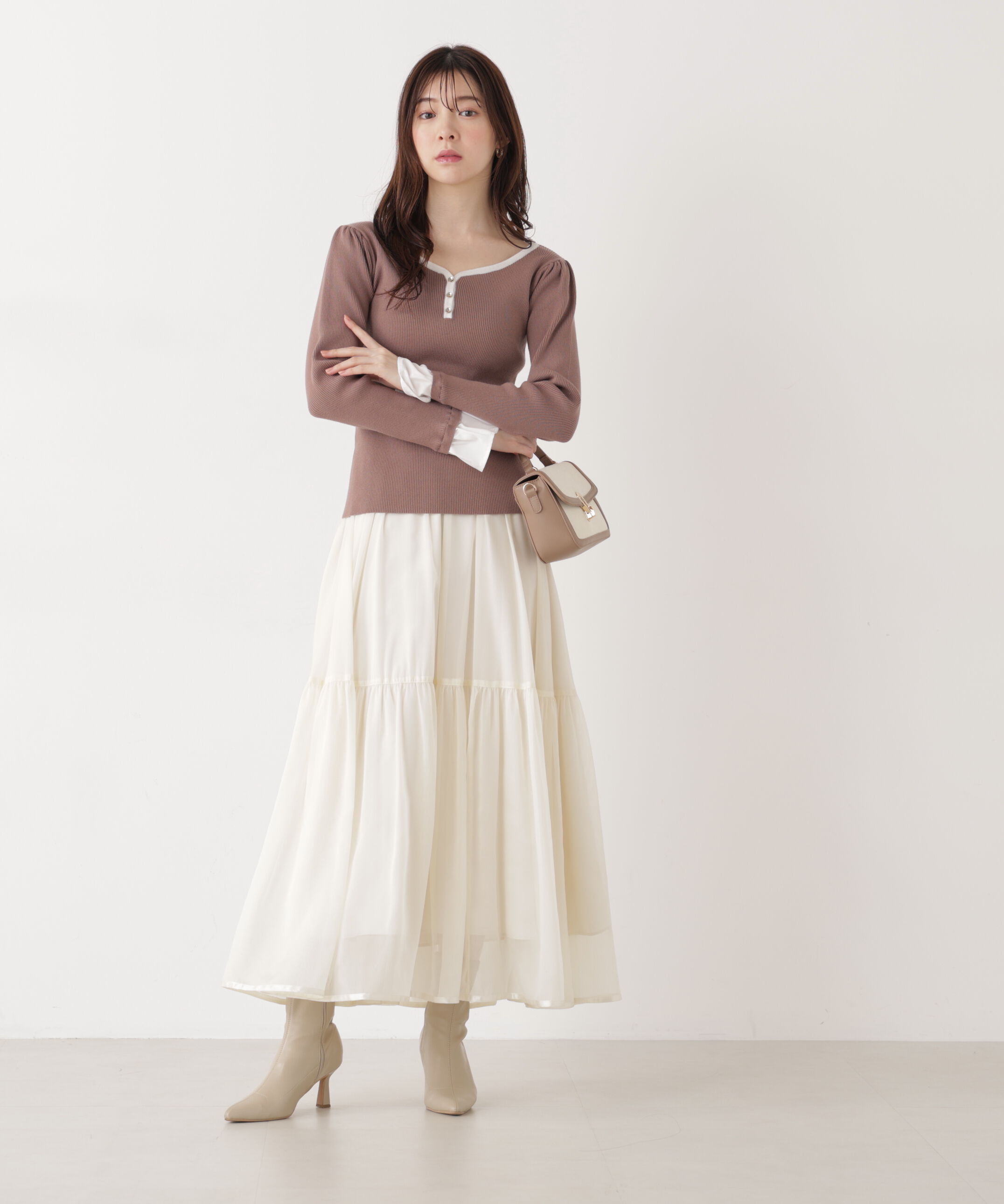 PROPORTION BODY DRESSING「異素材スリーブニット 25AW」|ニット・セーター|