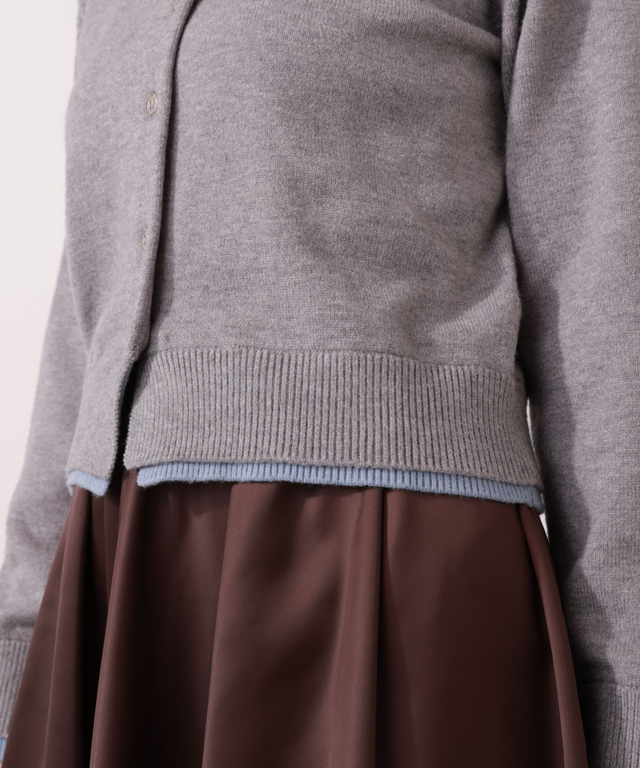 PROPORTION BODY DRESSING「＜ウォッシャブル＞ポロレイヤード風ニット」|カーディガン|