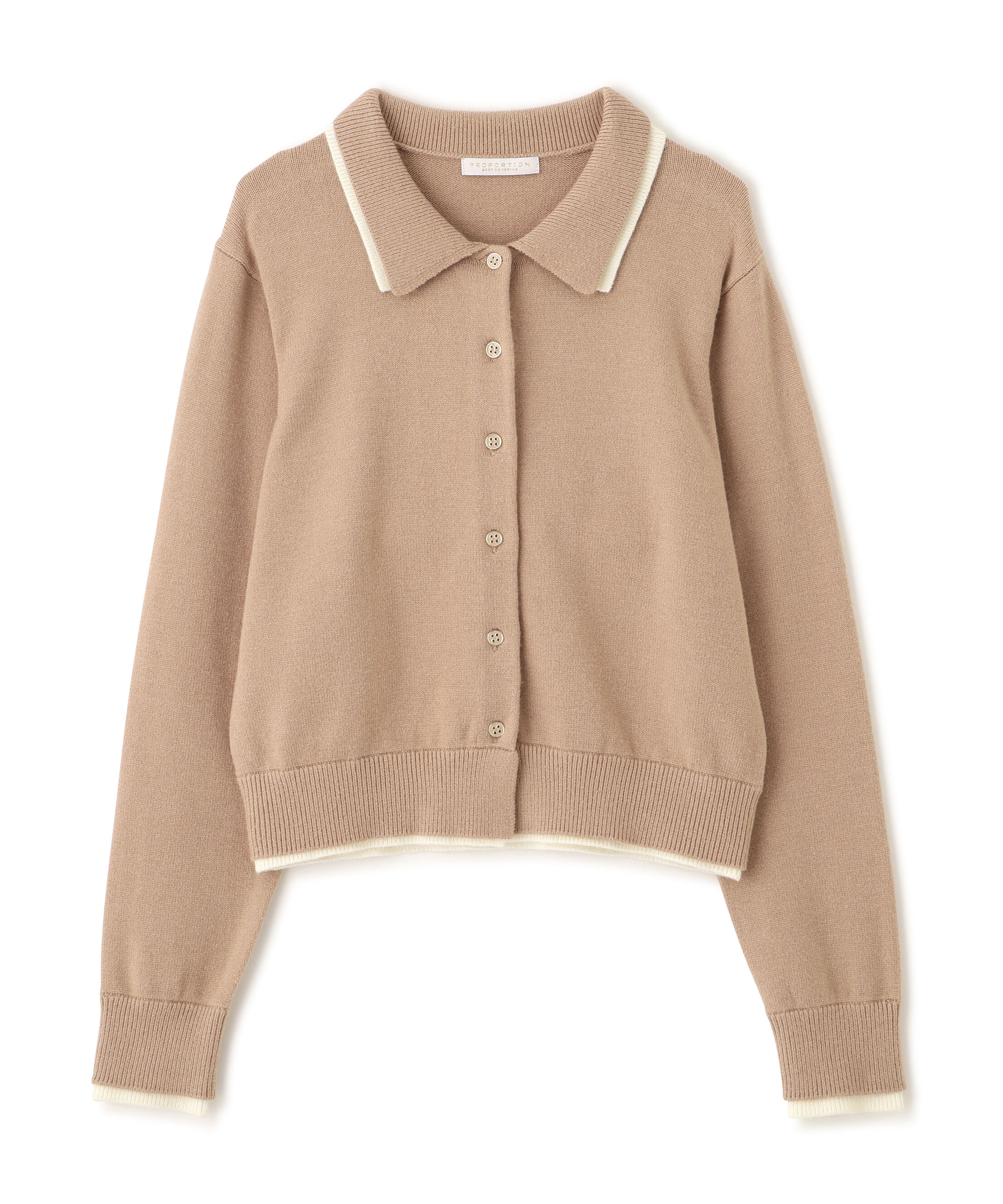 PROPORTION BODY DRESSING「＜ウォッシャブル＞ポロレイヤード風ニット」|カーディガン|