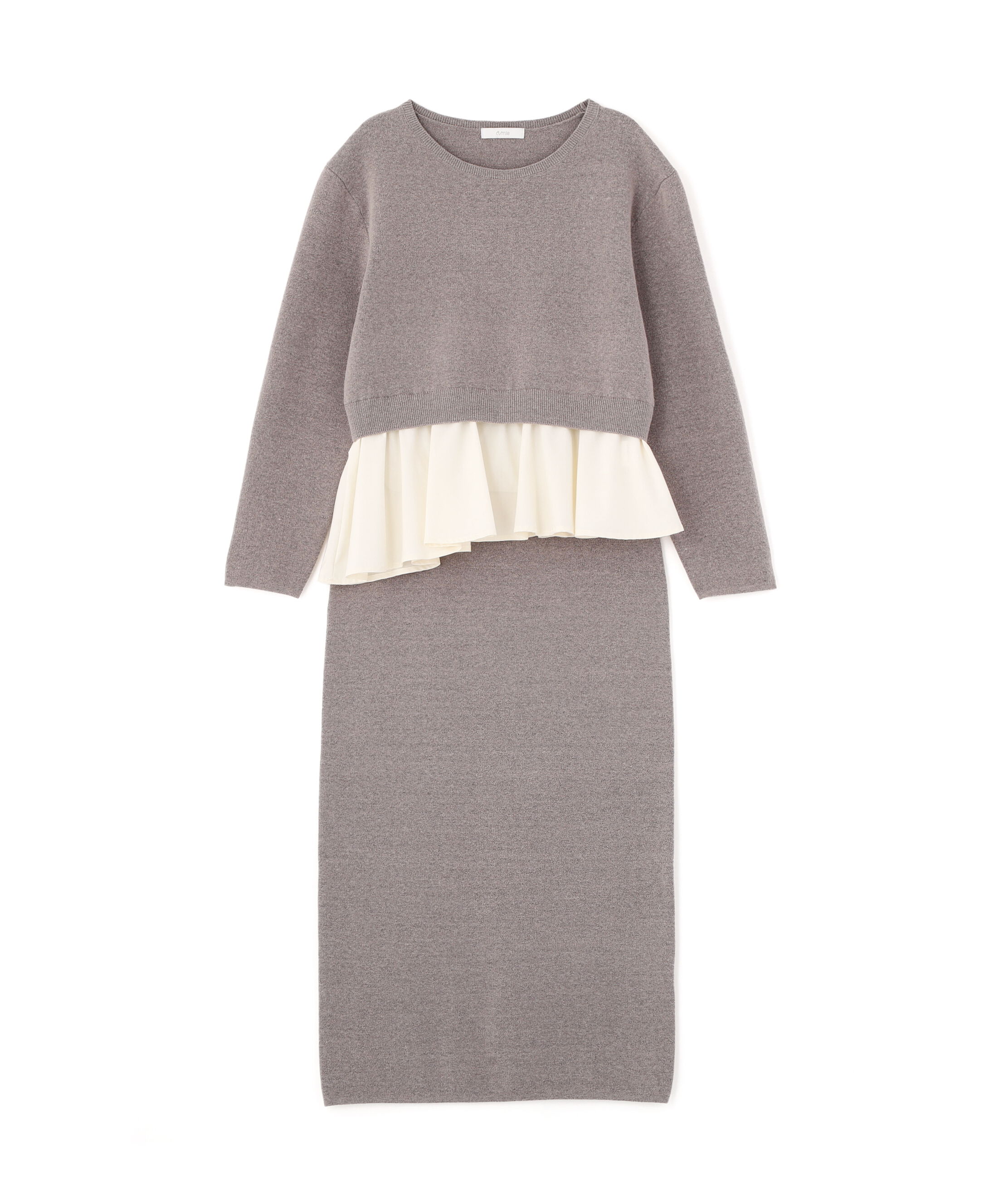 PROPORTION BODY DRESSING「＜ウォッシャブル＞ランダムヘムペプラムニットSETUP 25AW」|ワンピース|