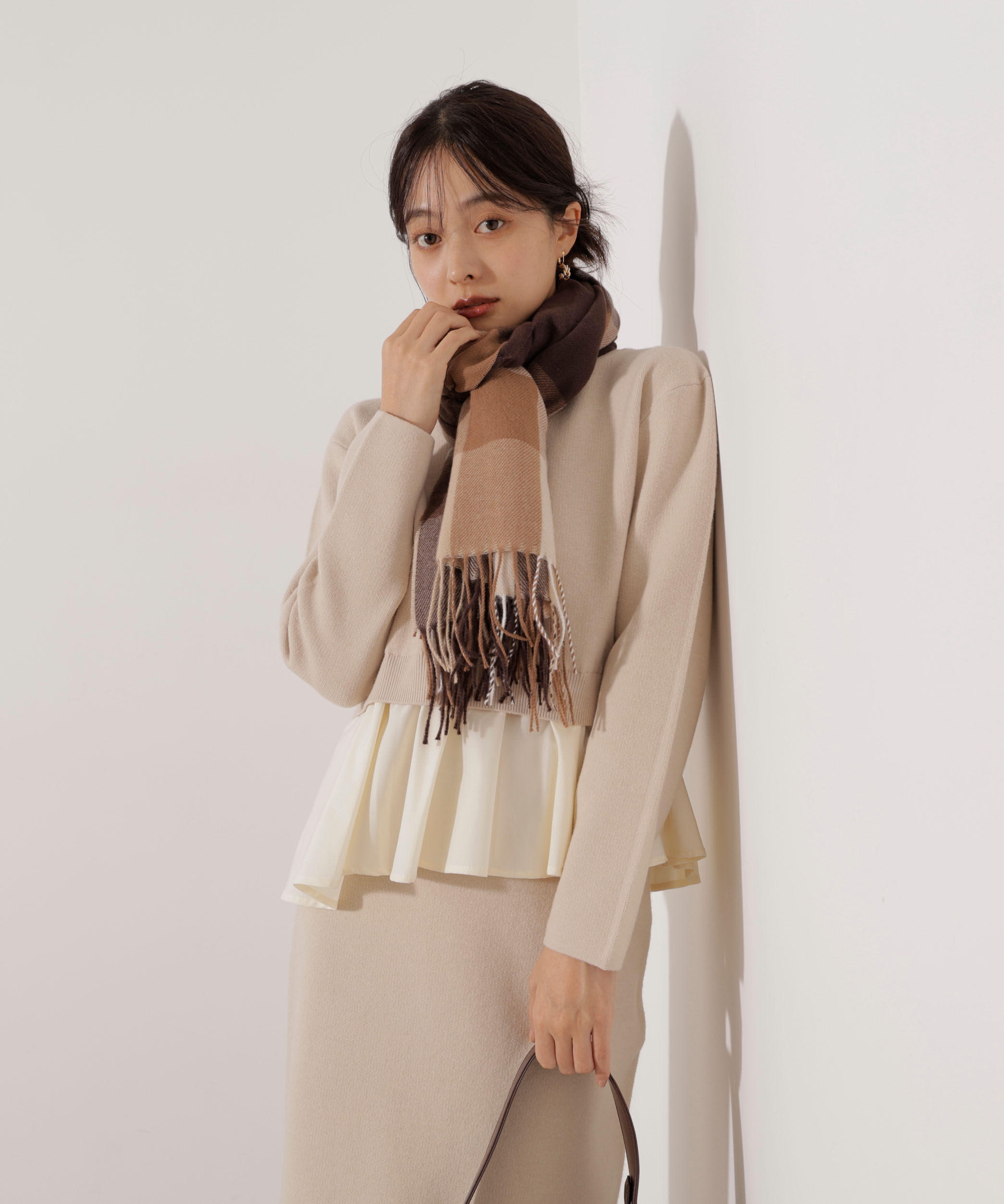 PROPORTION BODY DRESSING「＜ウォッシャブル＞ランダムヘムペプラムニットSETUP 25AW」|ワンピース|