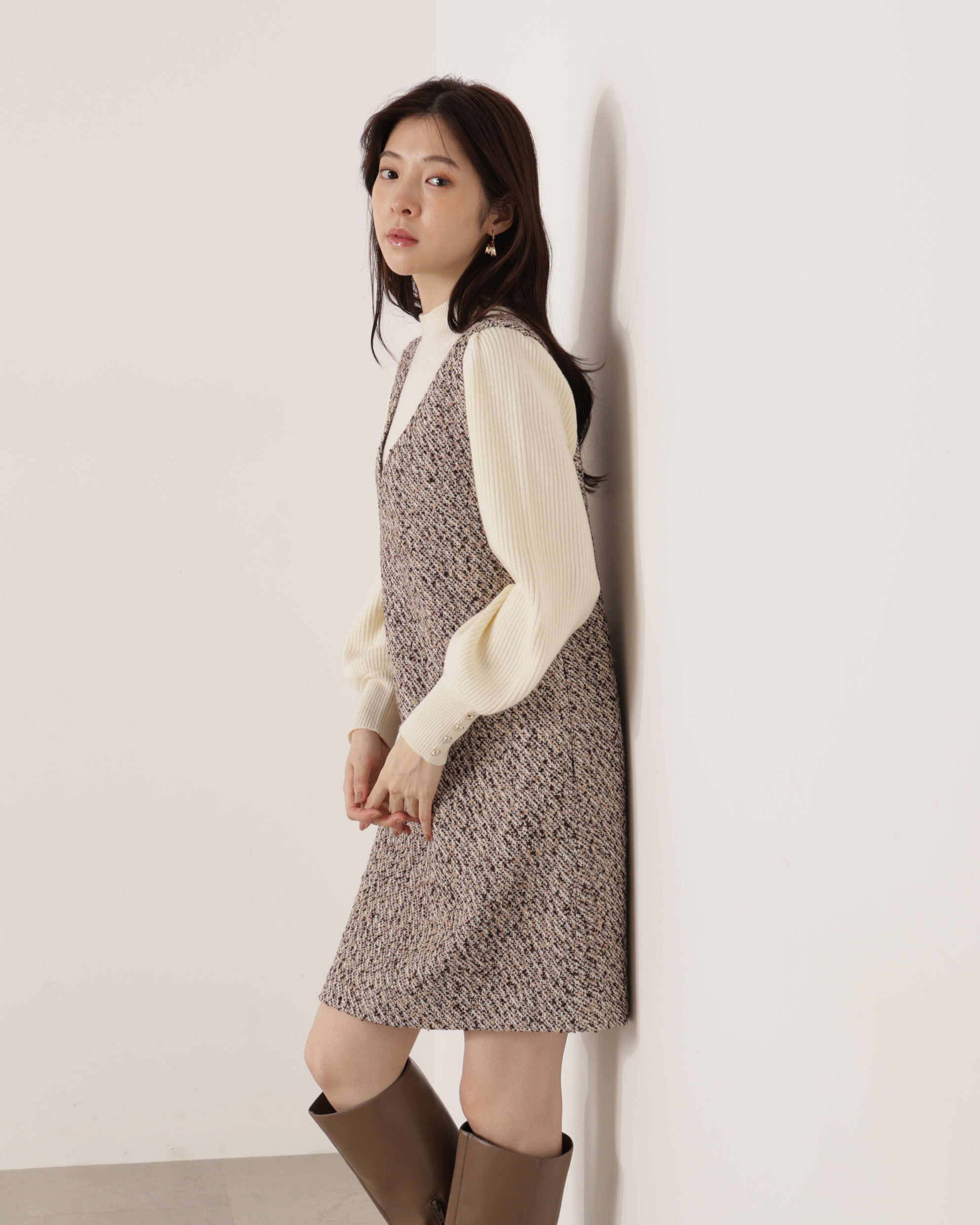 PROPORTION BODY DRESSING「ツイードミニジャンスカ 25AW」|ワンピース|