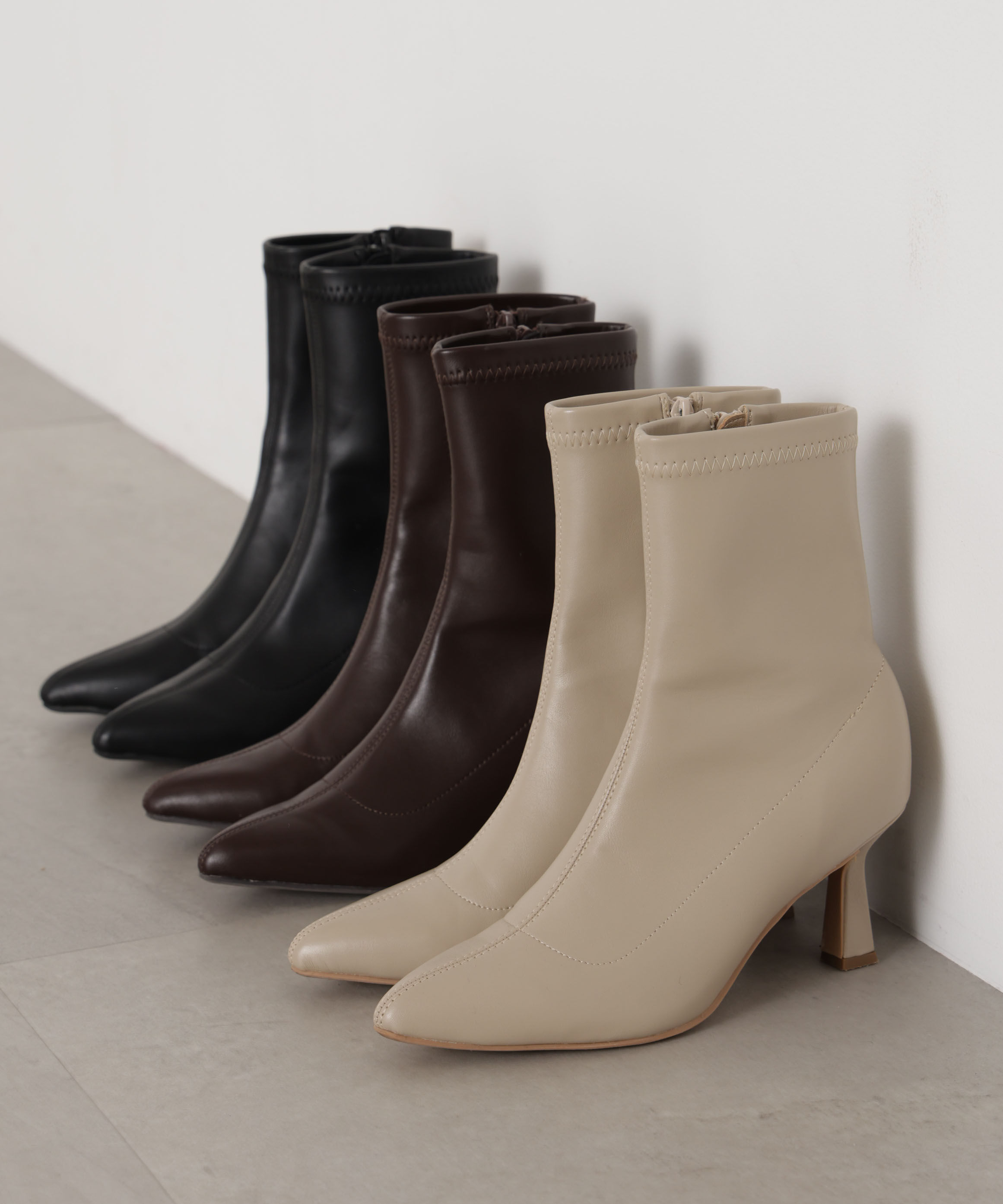 PROPORTION BODY DRESSING「ポインテッドフレアヒールブーツ」|その他|ブラック