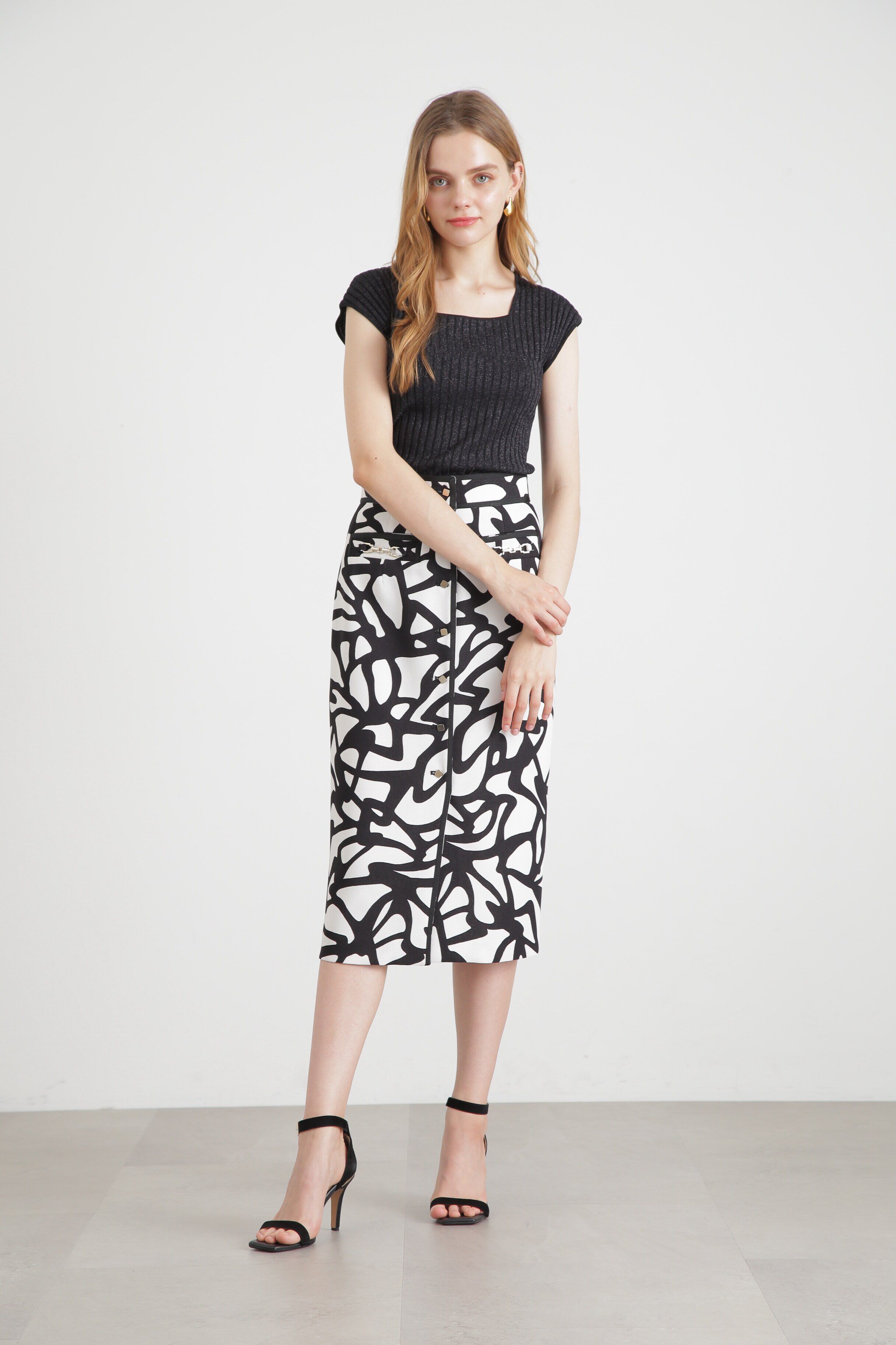  「◆モダンジオメトリックプリントスカート」|スカート|