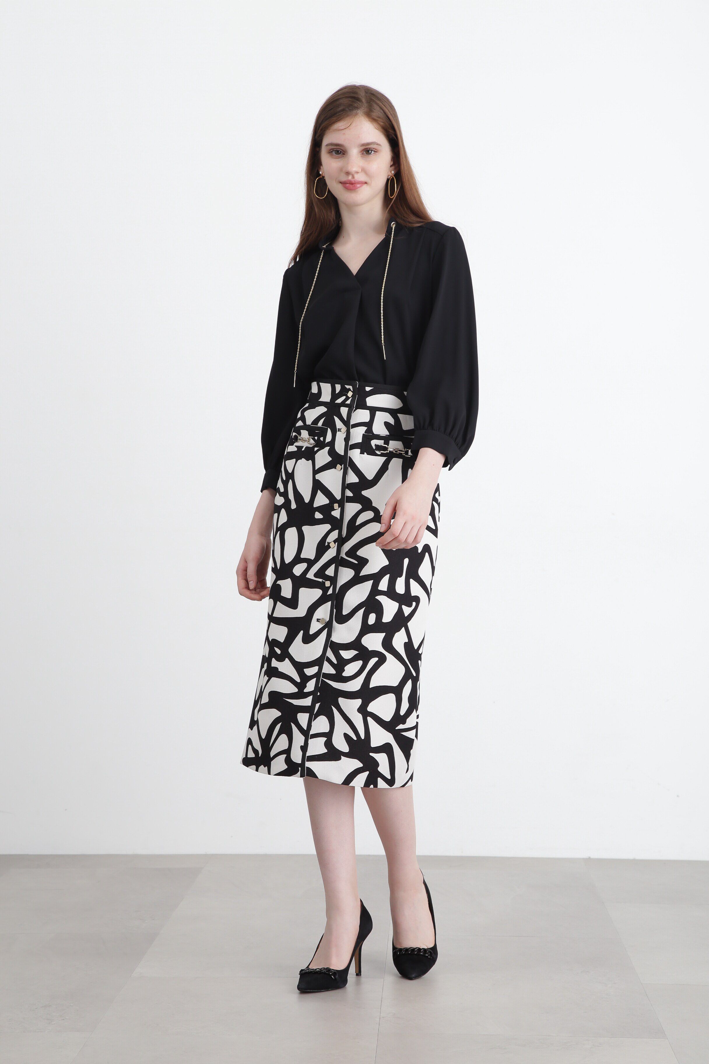  「◆モダンジオメトリックプリントスカート」|スカート|