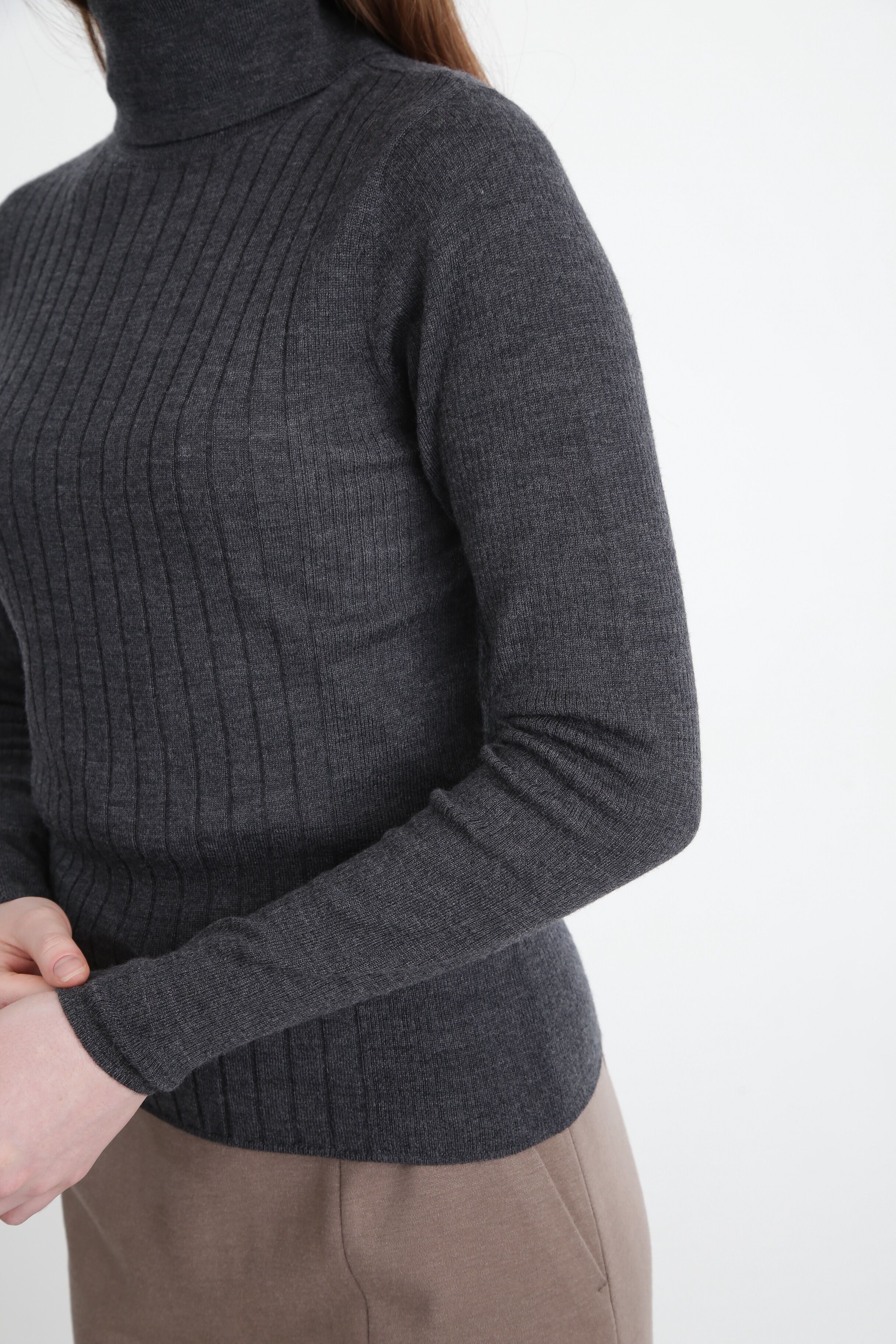  「◆バックボタンリブニットプルオーバー」|ニット・セーター|