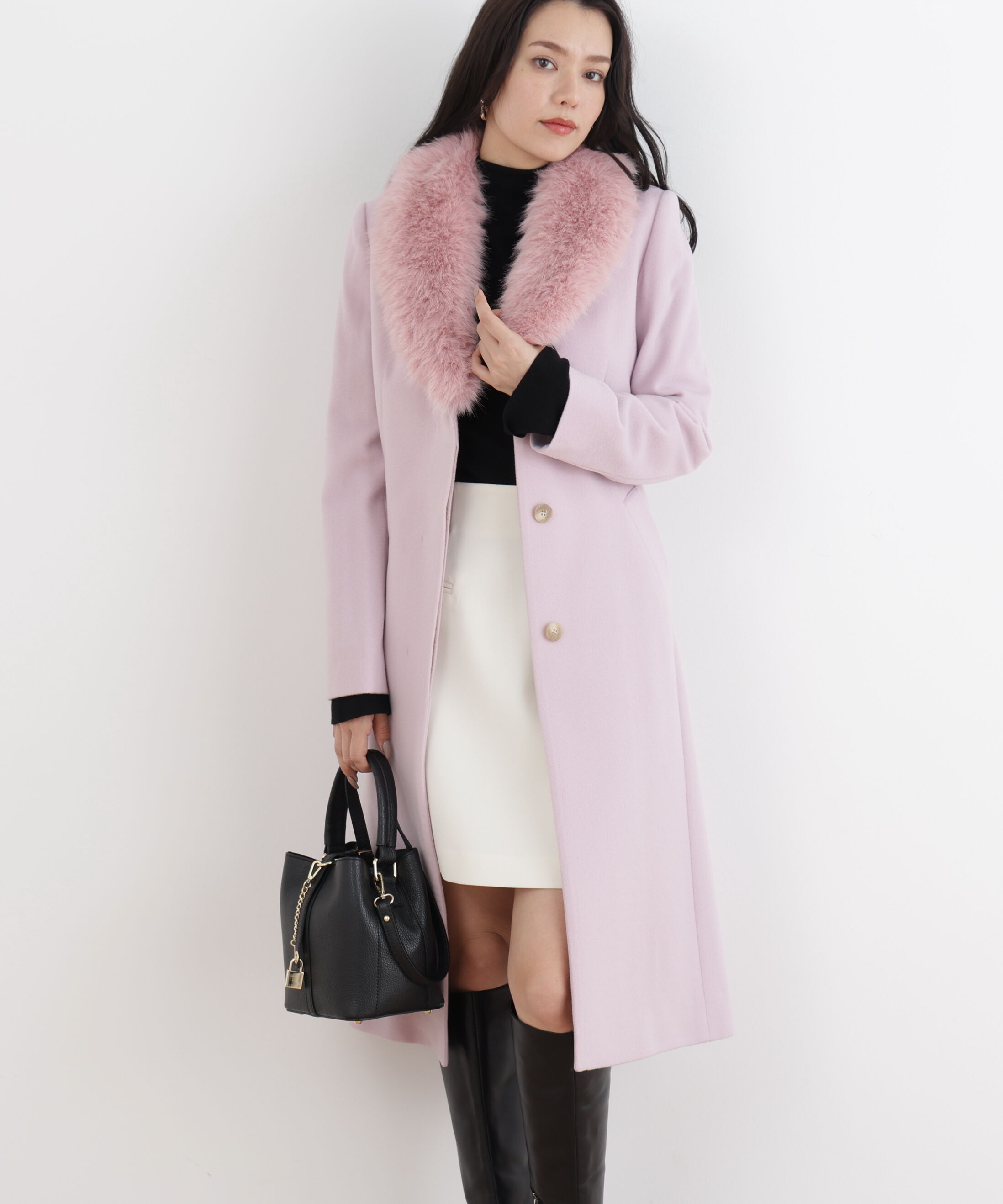  「カシミヤ混ベルテッドコート」|その他|