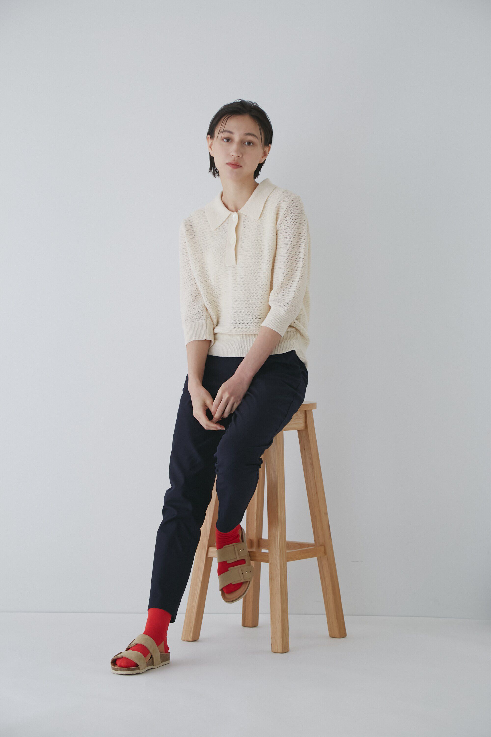  「◆メッシュポロニット」|ニット・セーター|