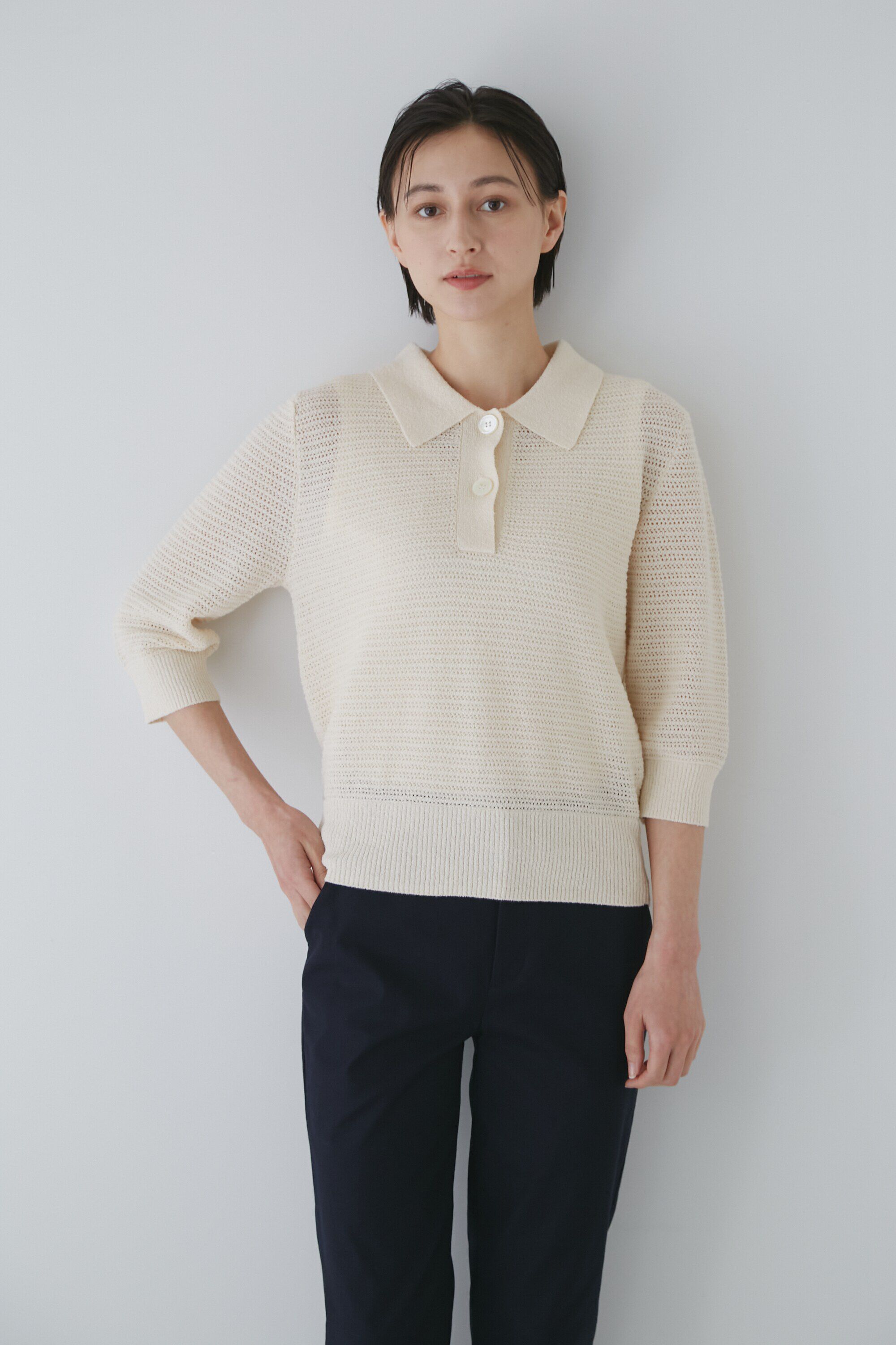  「◆メッシュポロニット」|ニット・セーター|