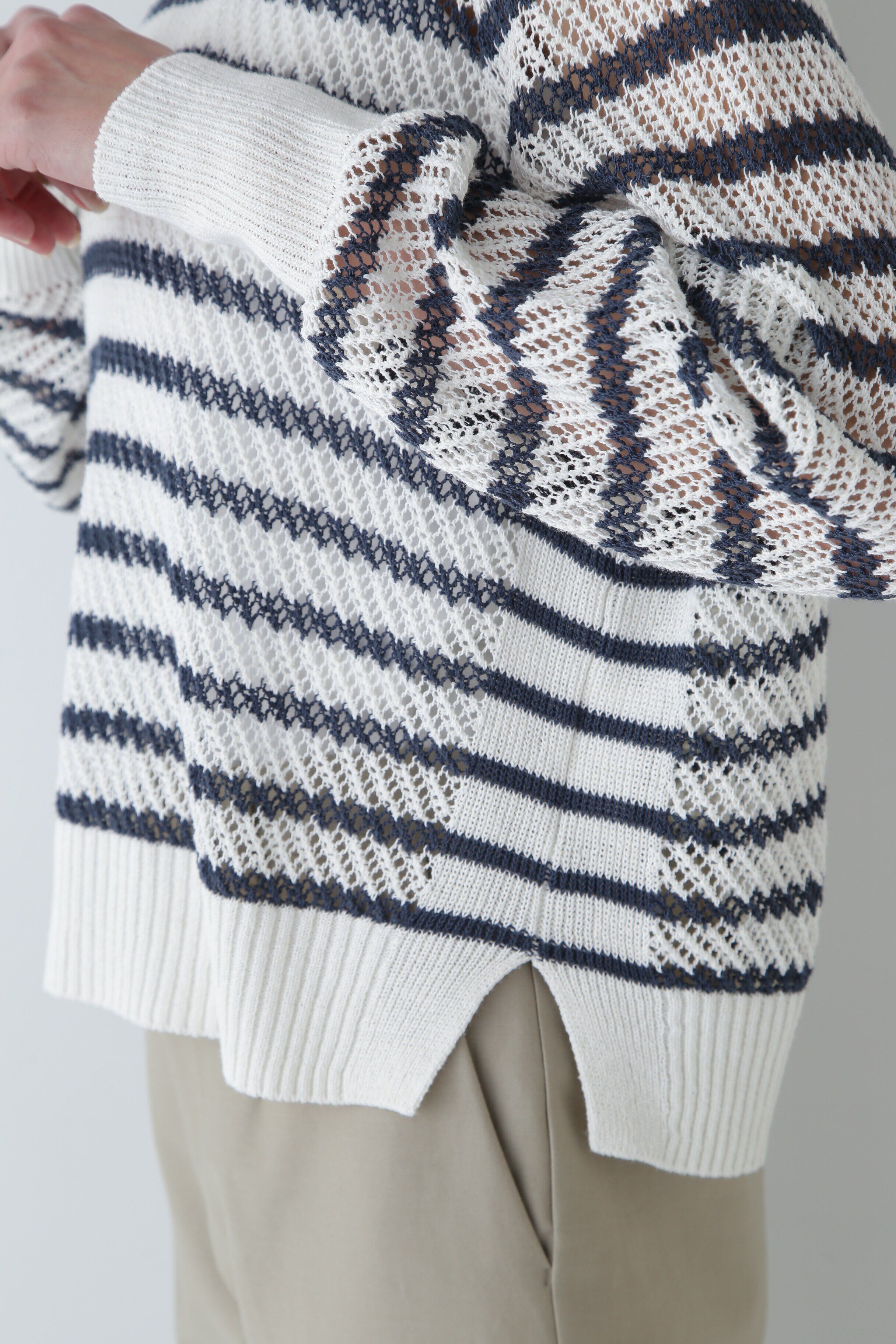  「◆メッシュボーダーニット」|ニット・セーター|