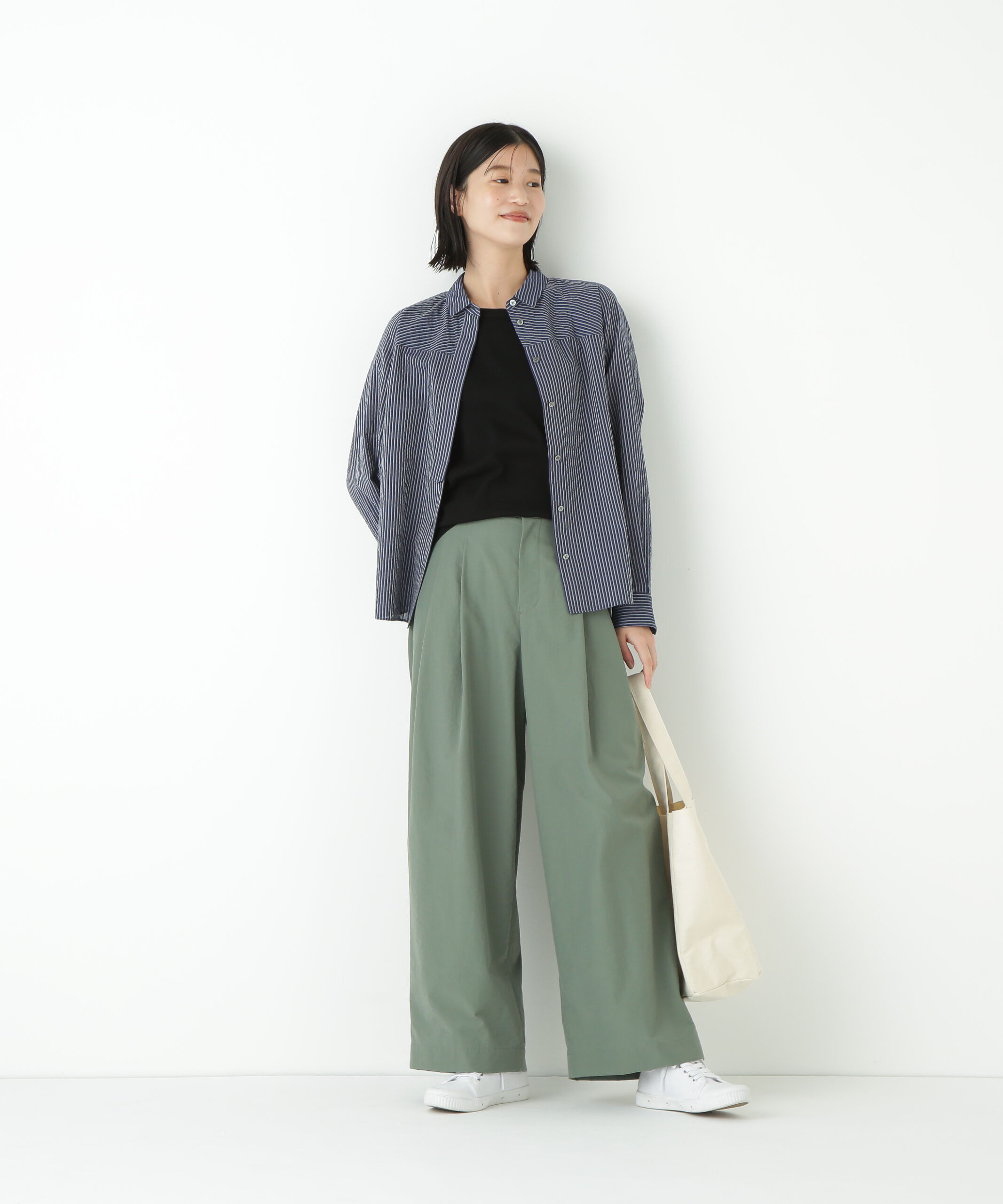  「◆パナマサッカーストライプシャツブラウス」|シャツ・ブラウス|