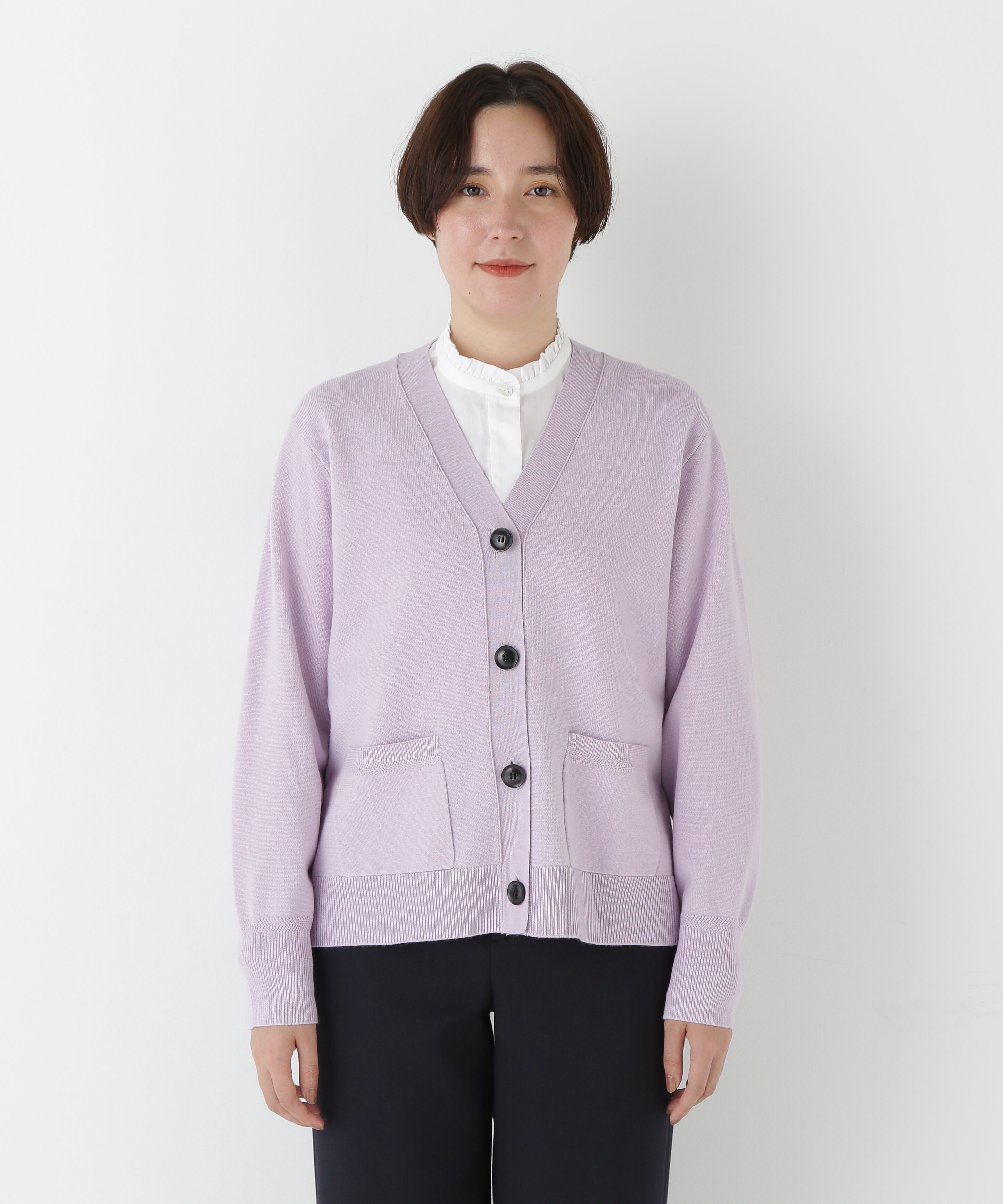  「◆ハイゲージプレーティングＶネックカーディガン」|ニット・セーター|