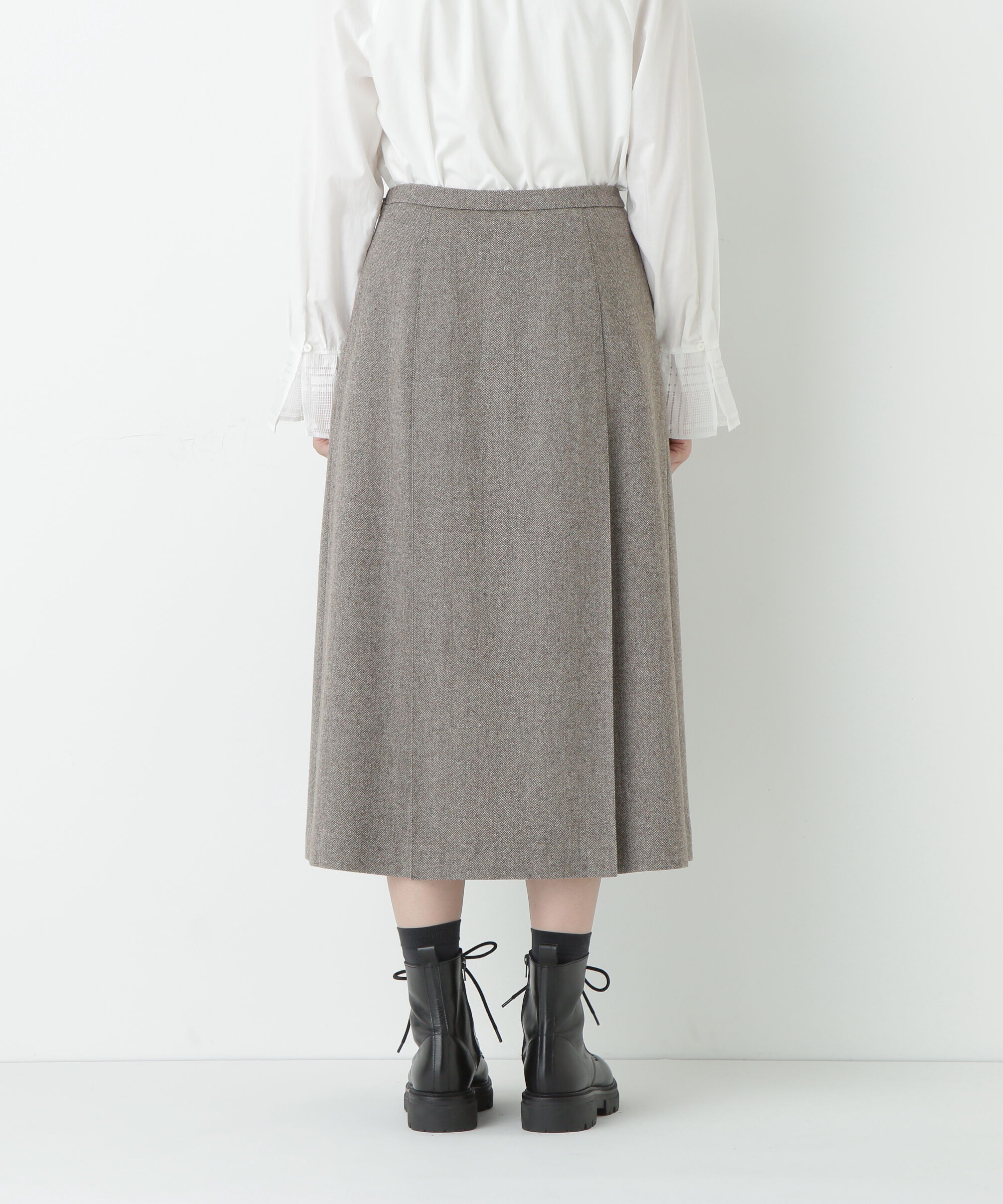  「ヘリンボーンツィードタックスカート」|スカート|