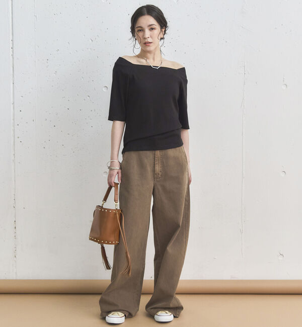 Doux archives「サイドベルトワイドパンツ」|チノ|