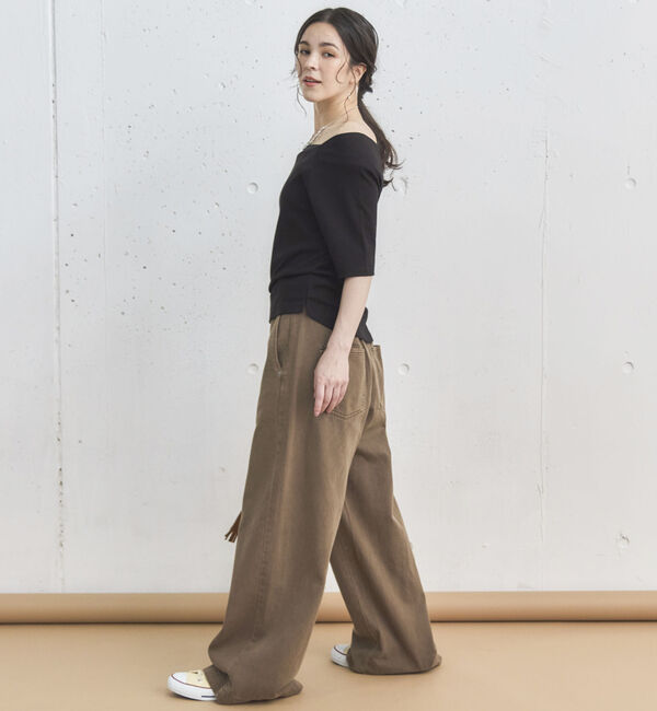 Doux archives「サイドベルトワイドパンツ」|チノ|