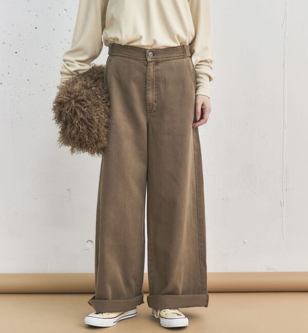 Doux archives「サイドベルトワイドパンツ」|チノ|