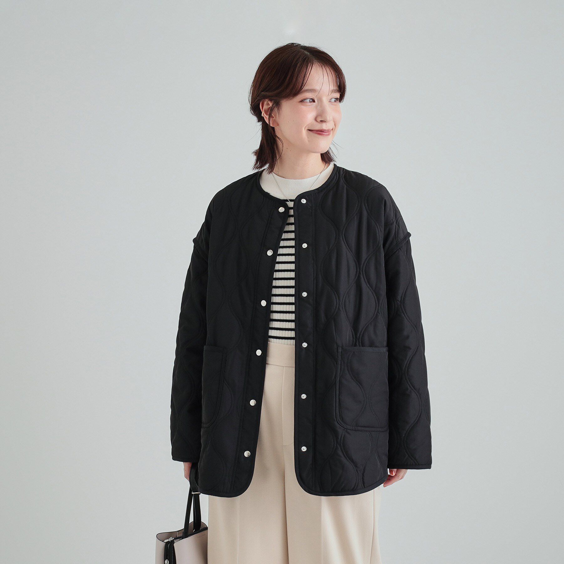 SHOO･LA･RUE「【高レビュー/撥水/吸湿発熱】大人が着たい オーバーキルトブルゾン」|ブルゾン・スタジャン|