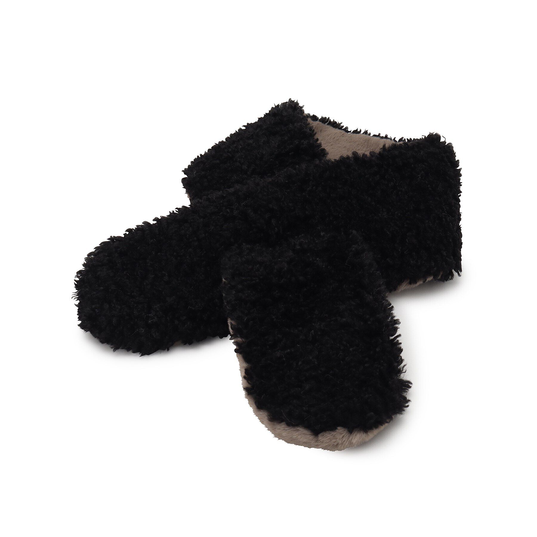 SHOO･LA･RUE「【リバーシブル】カジュアルにもフェミニンにも ボア&times;ファーティペット」|ストール|チャコールグレー(0