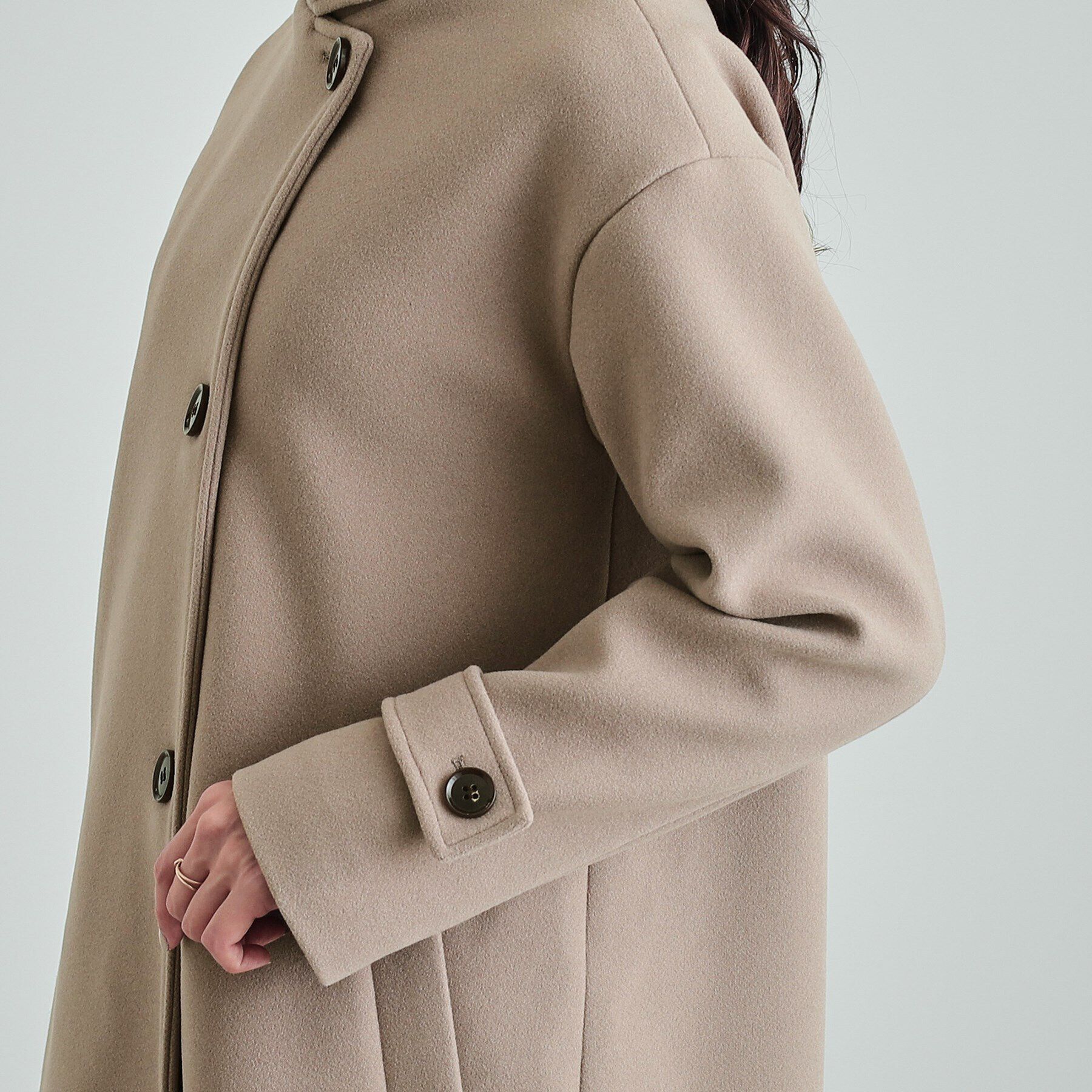 SHOO･LA･RUE「大人のお出かけスタイルに あったかウール調 スタンドカラーコート」|その他|