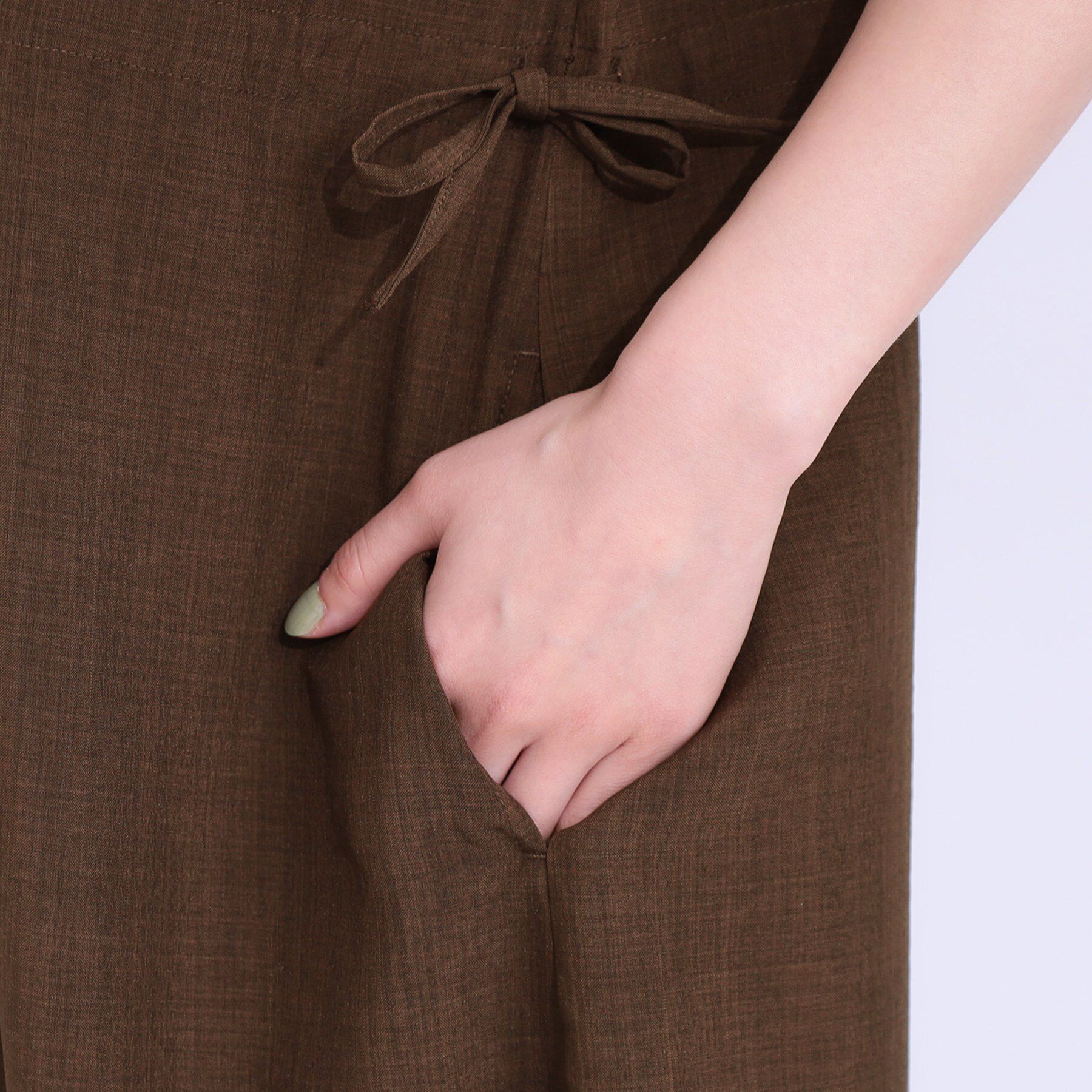 SHOO･LA･RUE「【S-LL】お顔周りすっきり 麻調スキッパーシャツワンピース」|ワンピース|