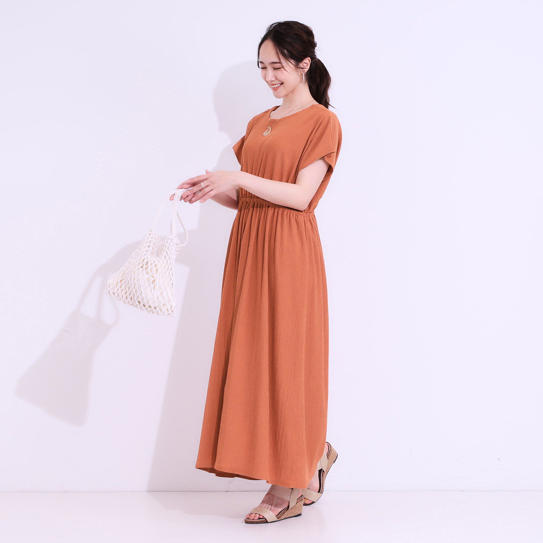 SHOO･LA･RUE「【前後2WAY】さらりと大人上品に 楊柳フレンチワンピース」|ワンピース|