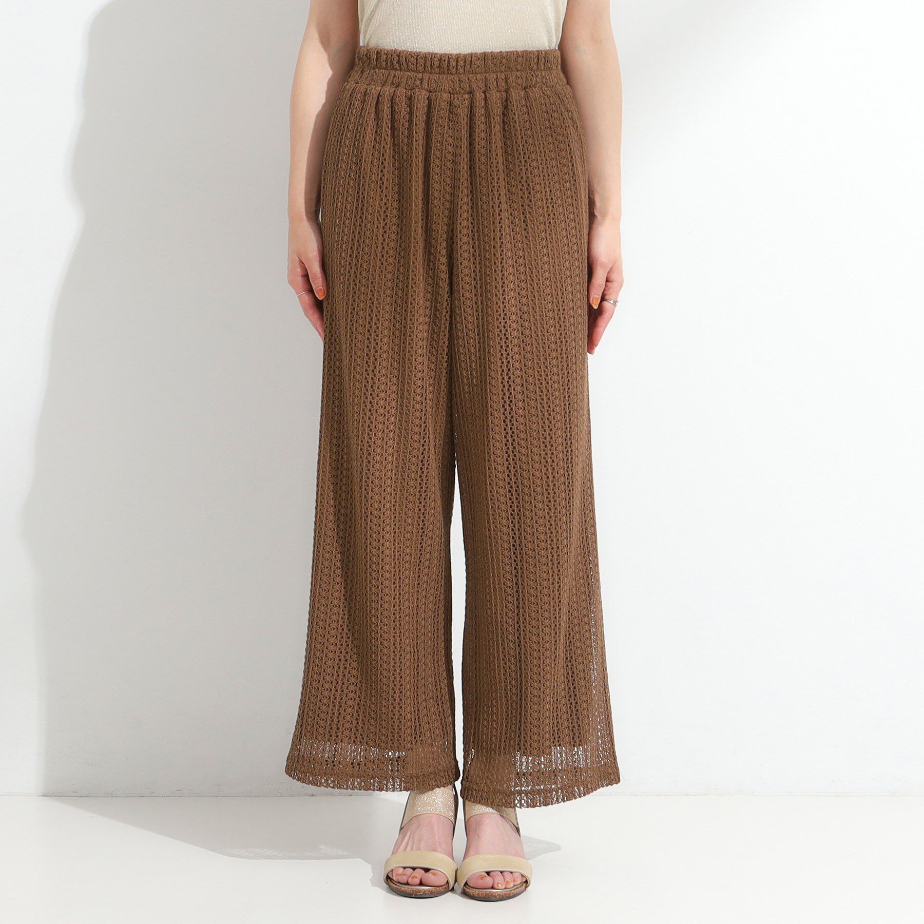 SHOO･LA･RUE「【S-LL】クロシェ風レースイージーワイドパンツ」|その他|