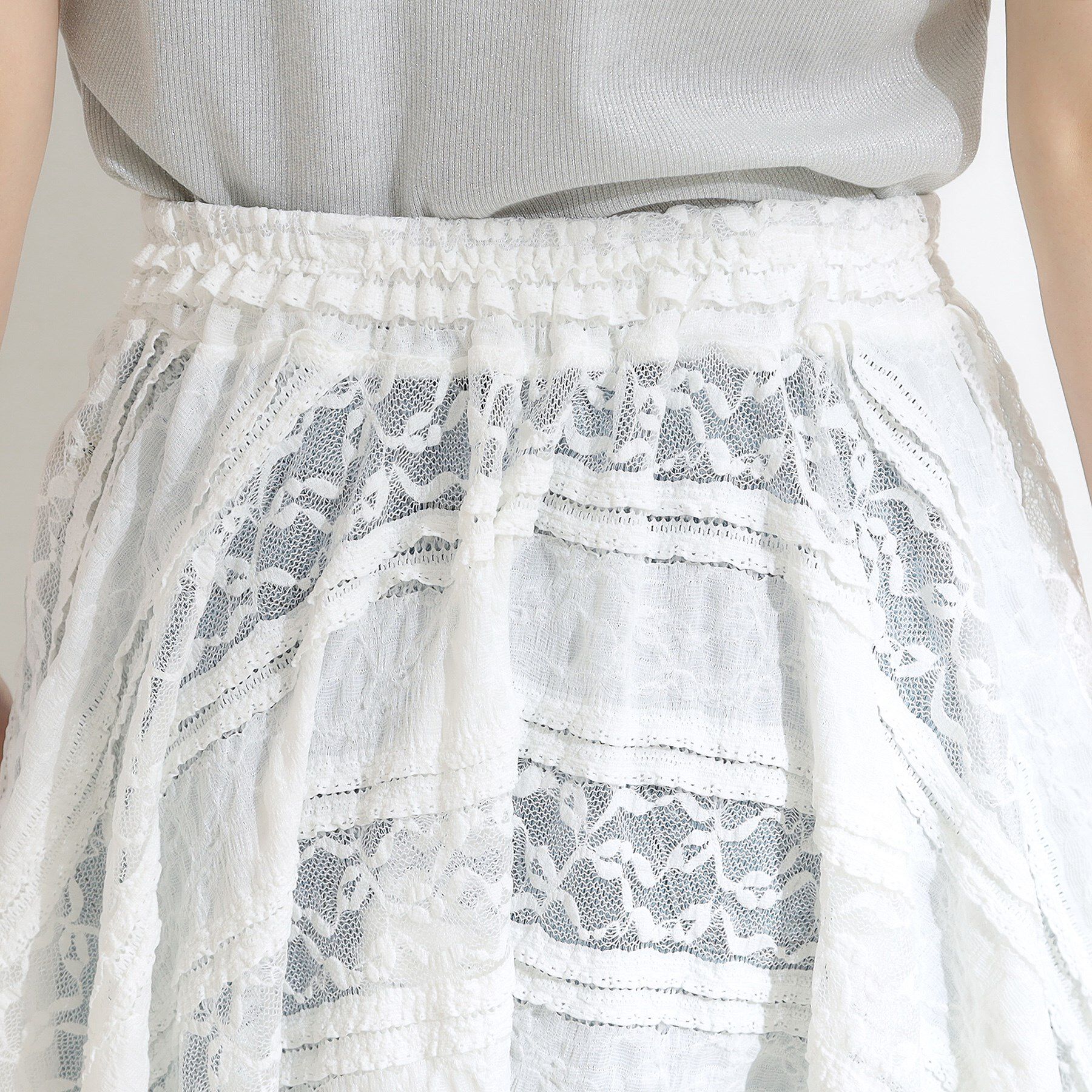 SHOO･LA･RUE「【2WAY】スカートにもなる イレヘム レースビスチェ」|キャミソール|