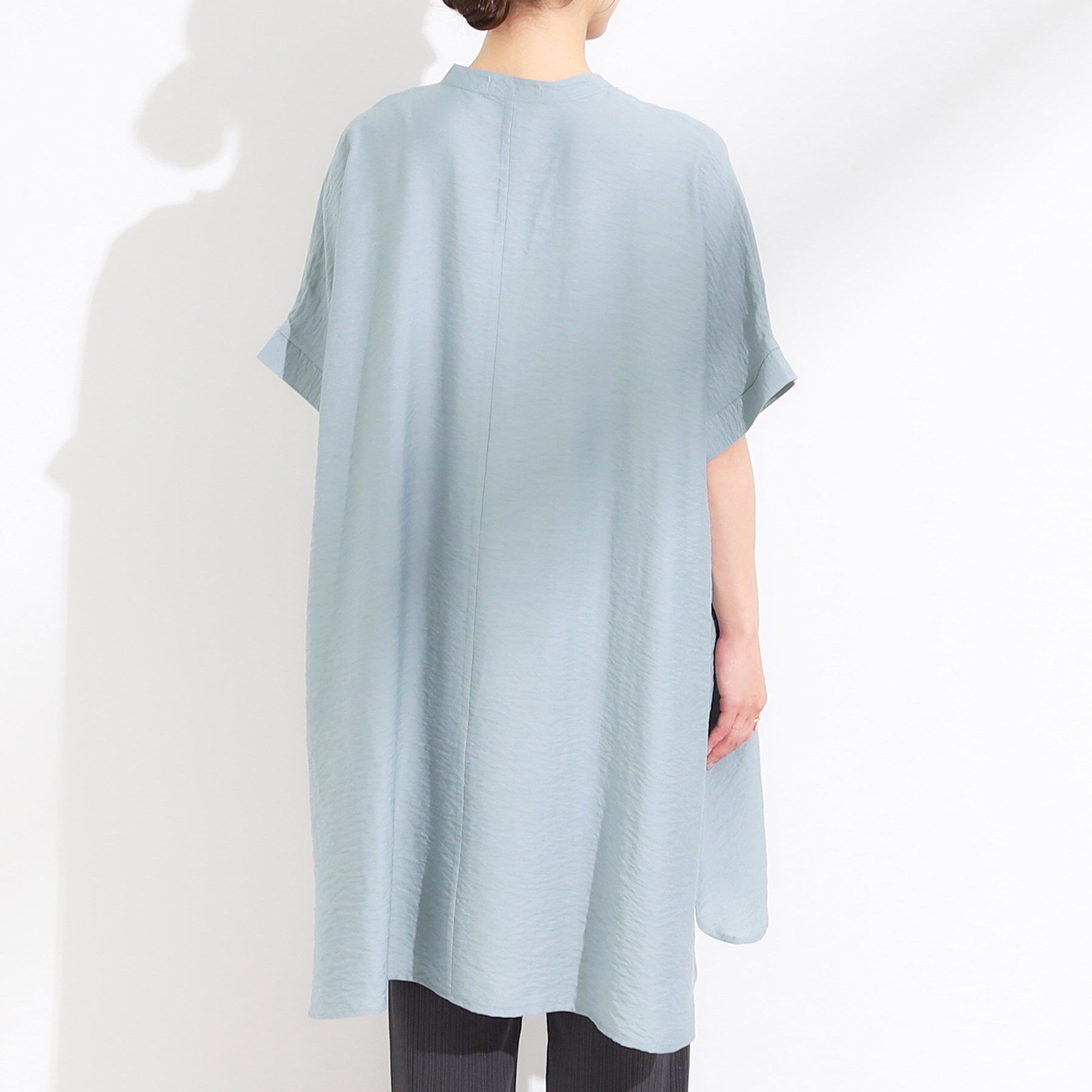 SHOO･LA･RUE「【S-LL/ひんやり】涼しく楽に体型カバー　ゆったりスキッパー半袖チュニック」|チュニック|