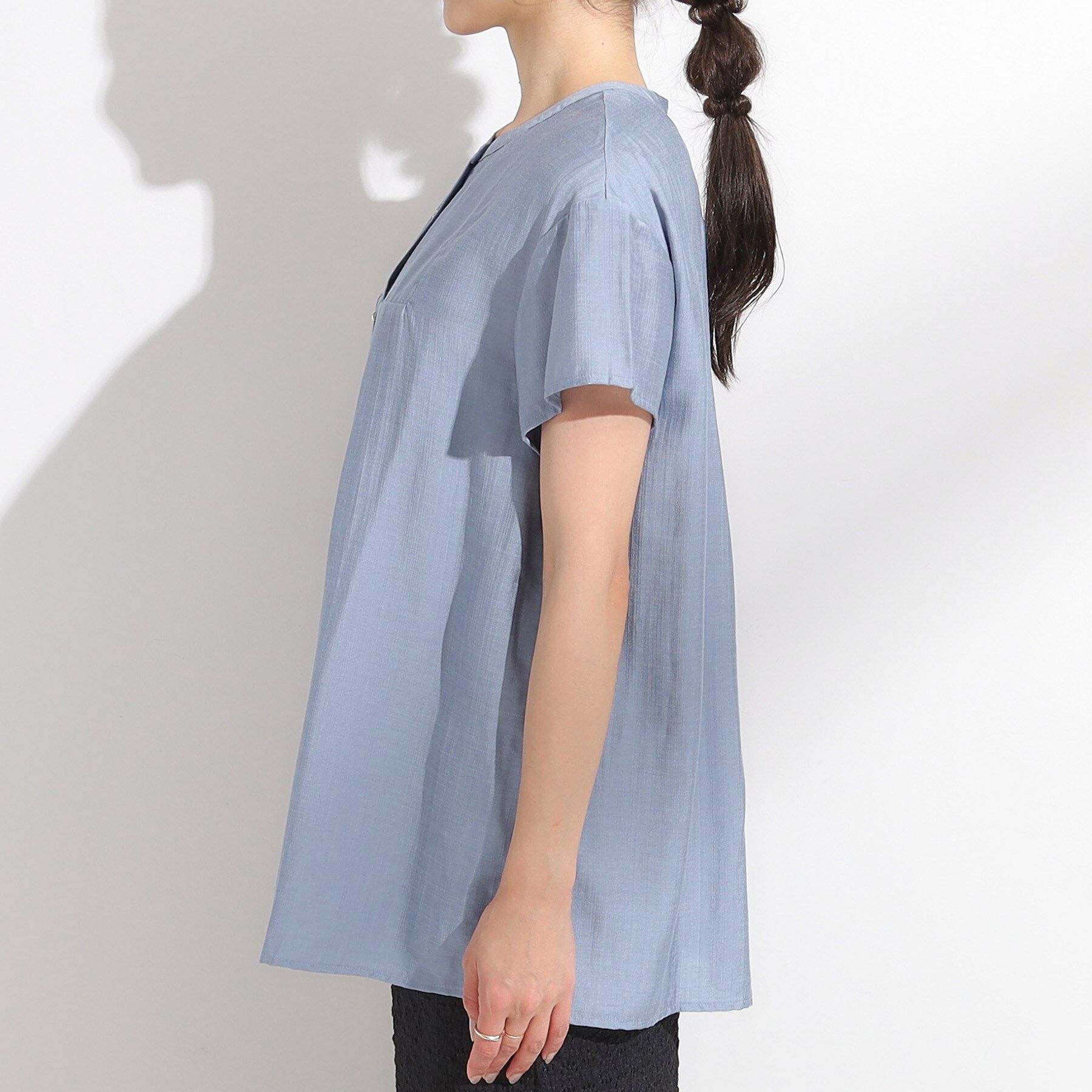 SHOO･LA･RUE「【S-LL/ひんやり】インせず決まる タックプリーツシャツ」|シャツ・ブラウス|