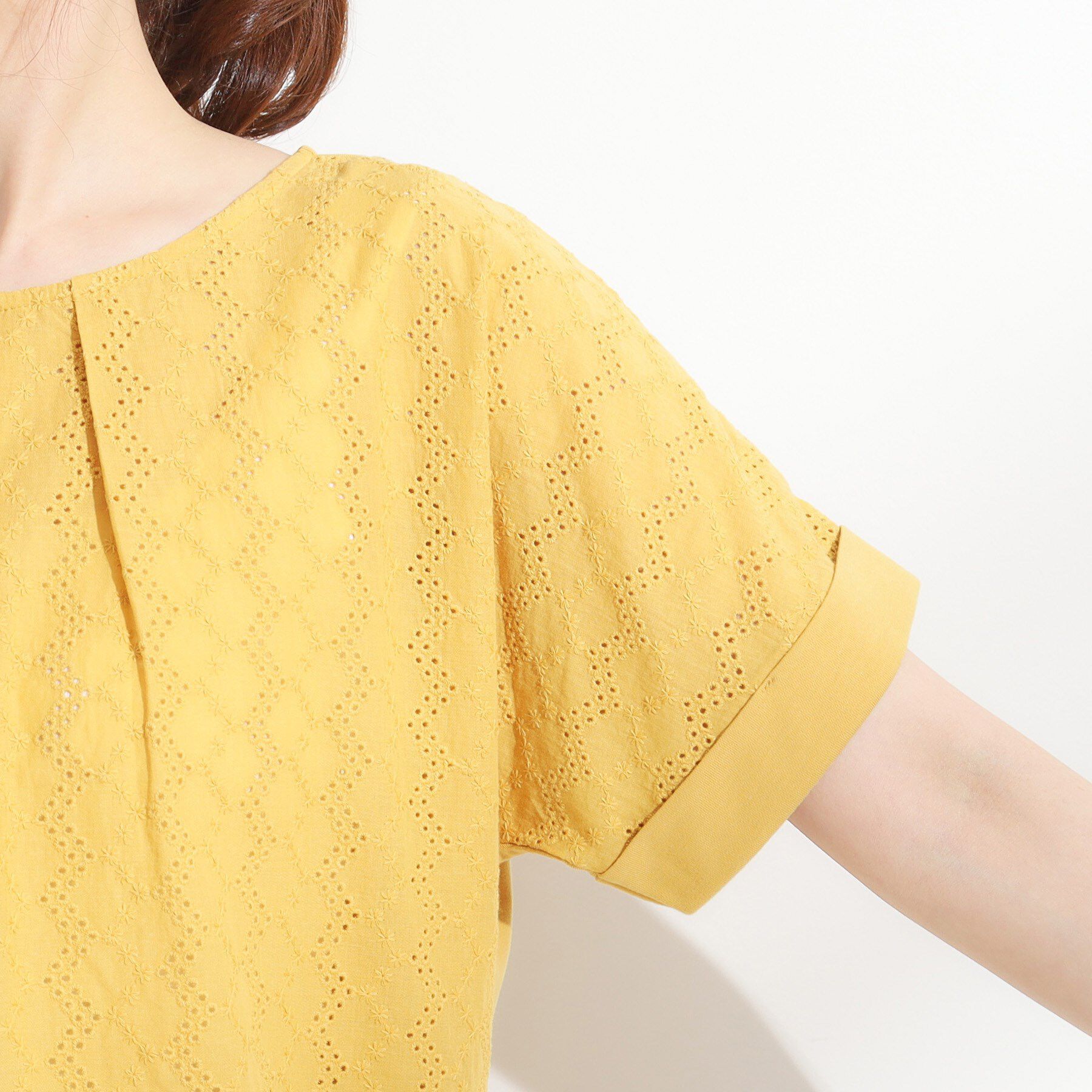 SHOO･LA･RUE「【S-LL】大人の上品な甘さ 刺繍レース切り替えトップス」|Tシャツ・カットソー|