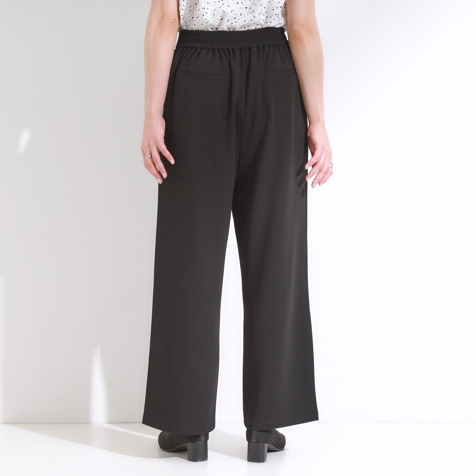 SHOO･LA･RUE「【S-LL/ストレッチ】脚のラインを拾いにくい スマートワイドパンツ」|その他|