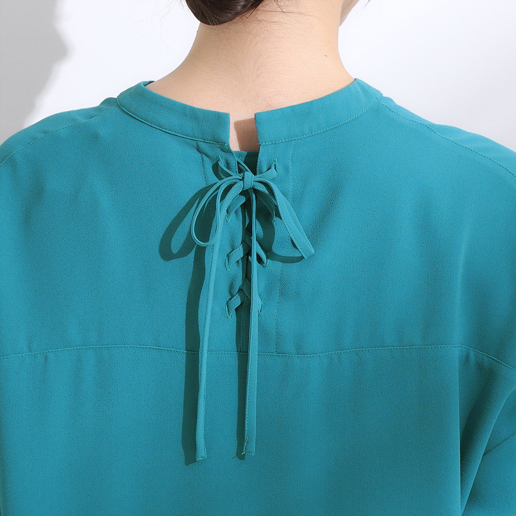 SHOO･LA･RUE「【洗える/S-LL/洗濯後しわになりにくい】バックレースアップチュニック」|チュニック|