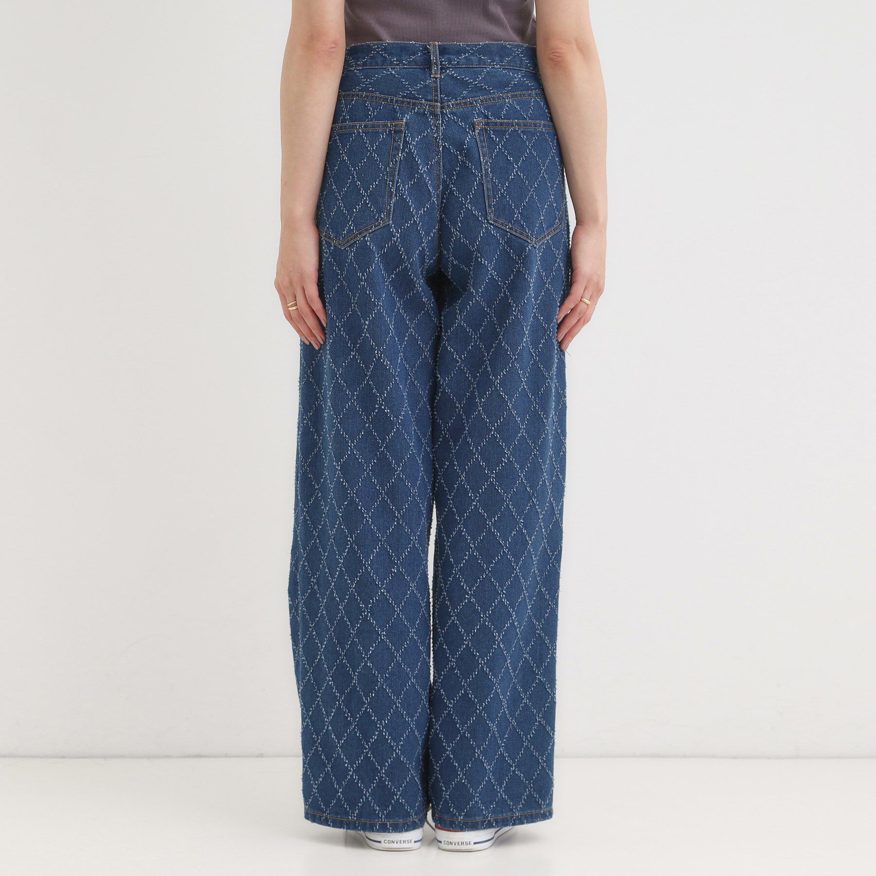 SHOO･LA･RUE「【S-LL】こなれ見え リボン付き アソートデニムワイドパンツ」|デニム|