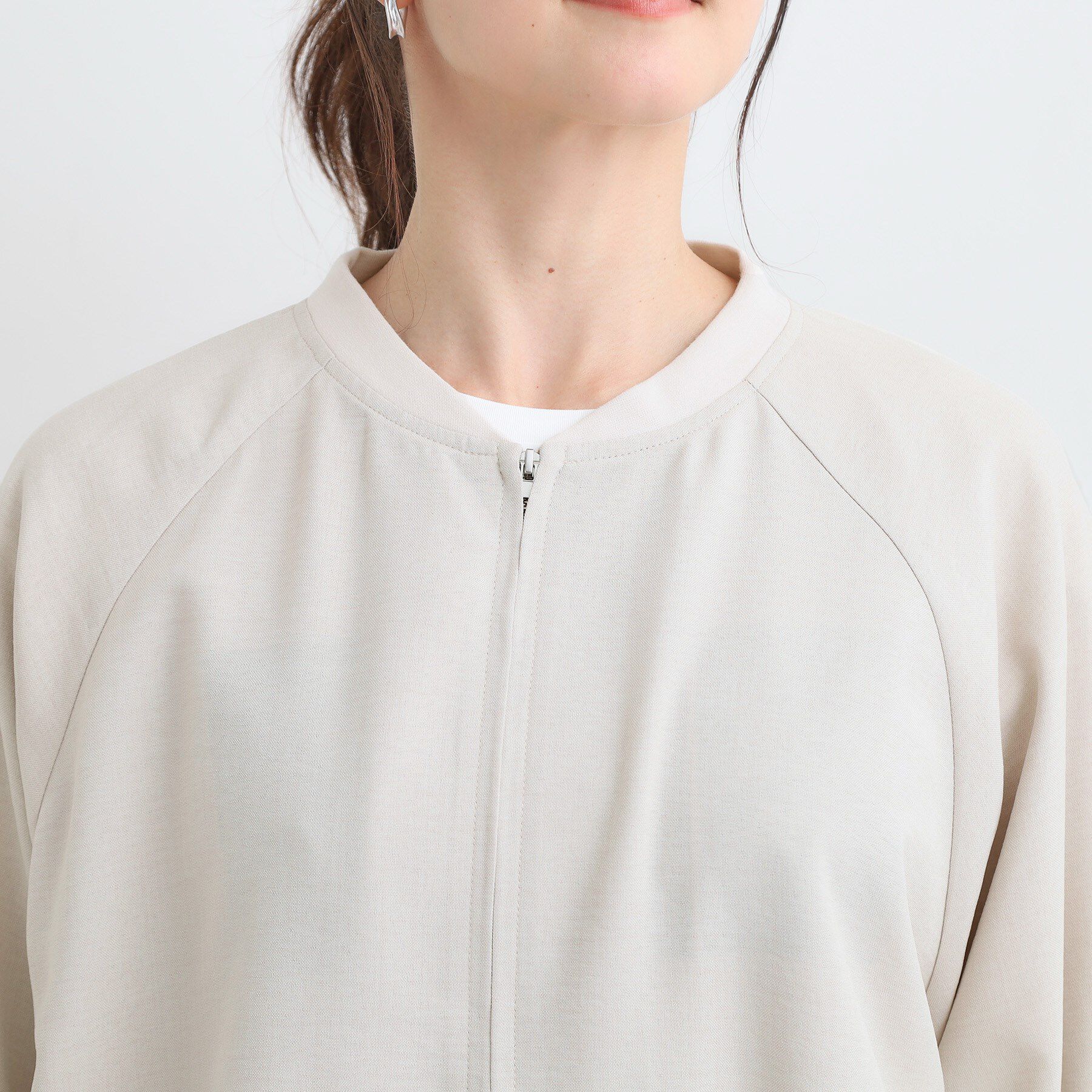 SHOO･LA･RUE「【洗濯機可/S-LL】さっと羽織れる 軽量リブブルゾン」|ブルゾン・スタジャン|