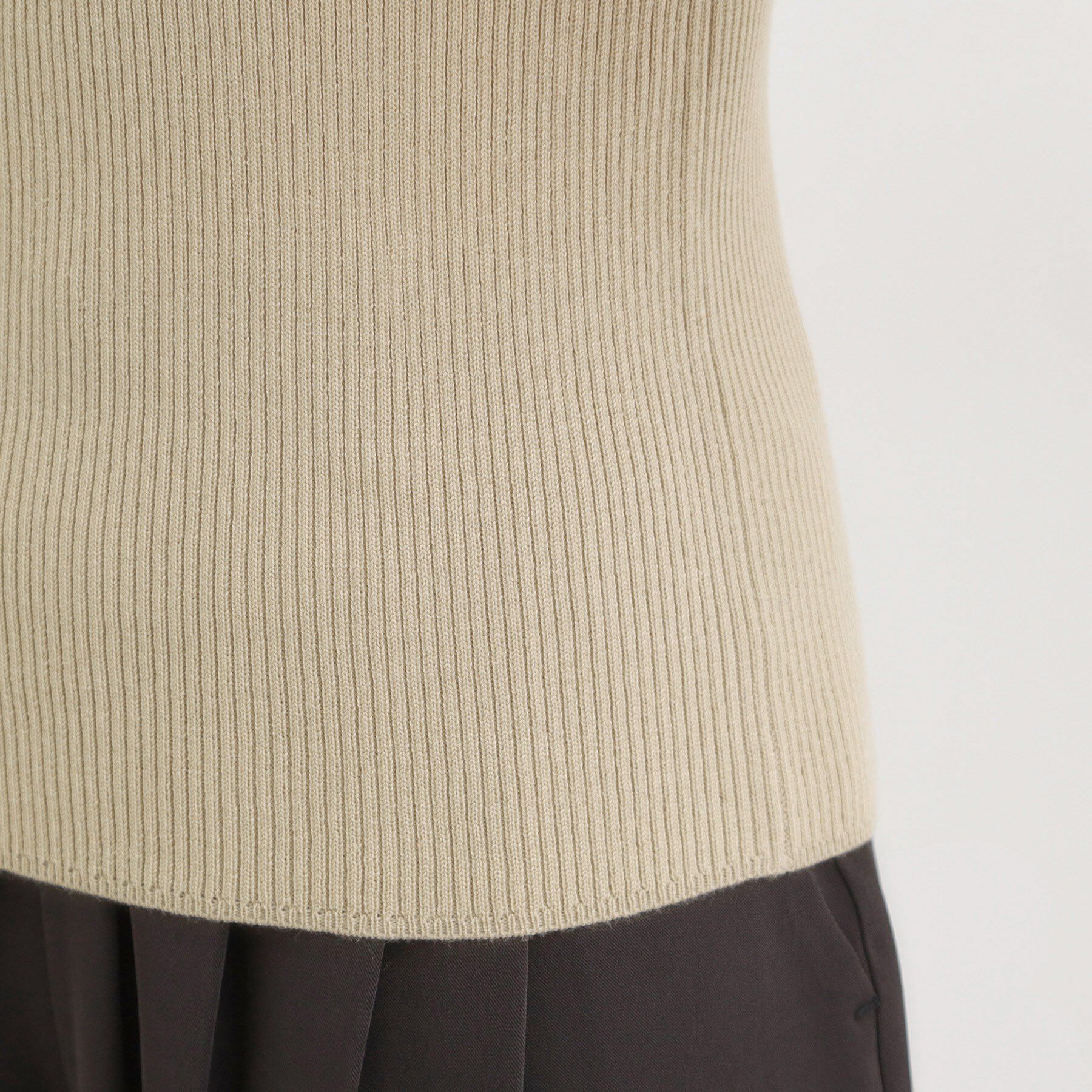 SHOO･LA･RUE「【洗濯機可/S-LL】配色使いがアクセント リブハイネックインナー」|ニット・セーター|