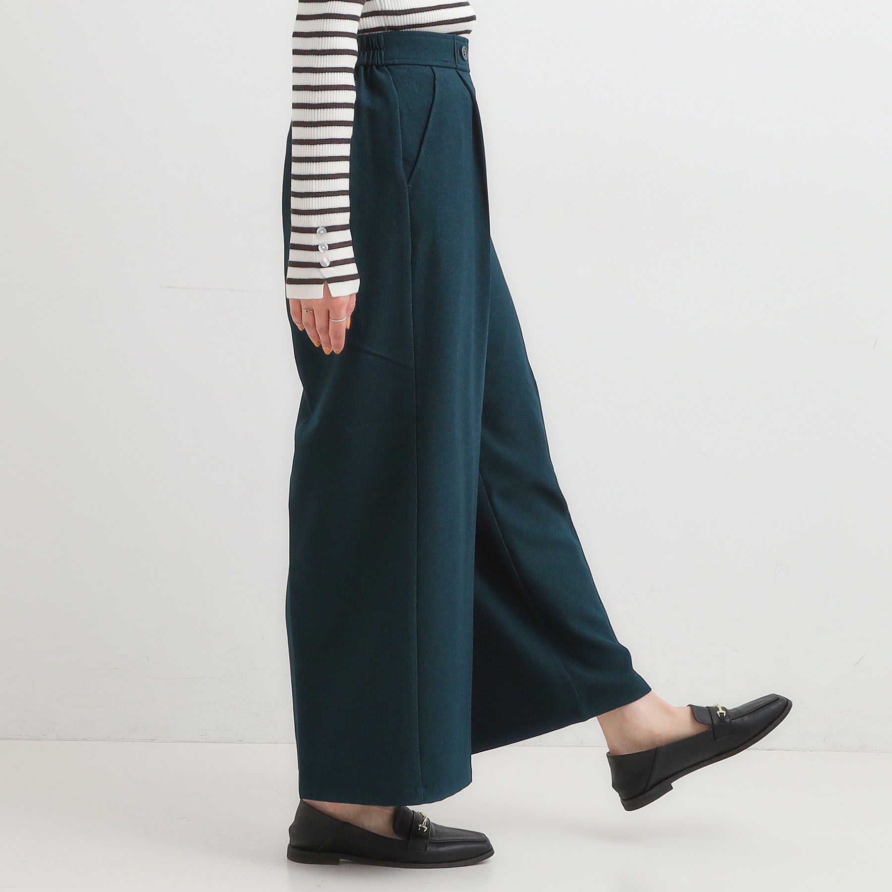 SHOO･LA･RUE「【着丈選べる】大人のきれいめスタイルに ウールフィール ワイドパンツ」|その他|