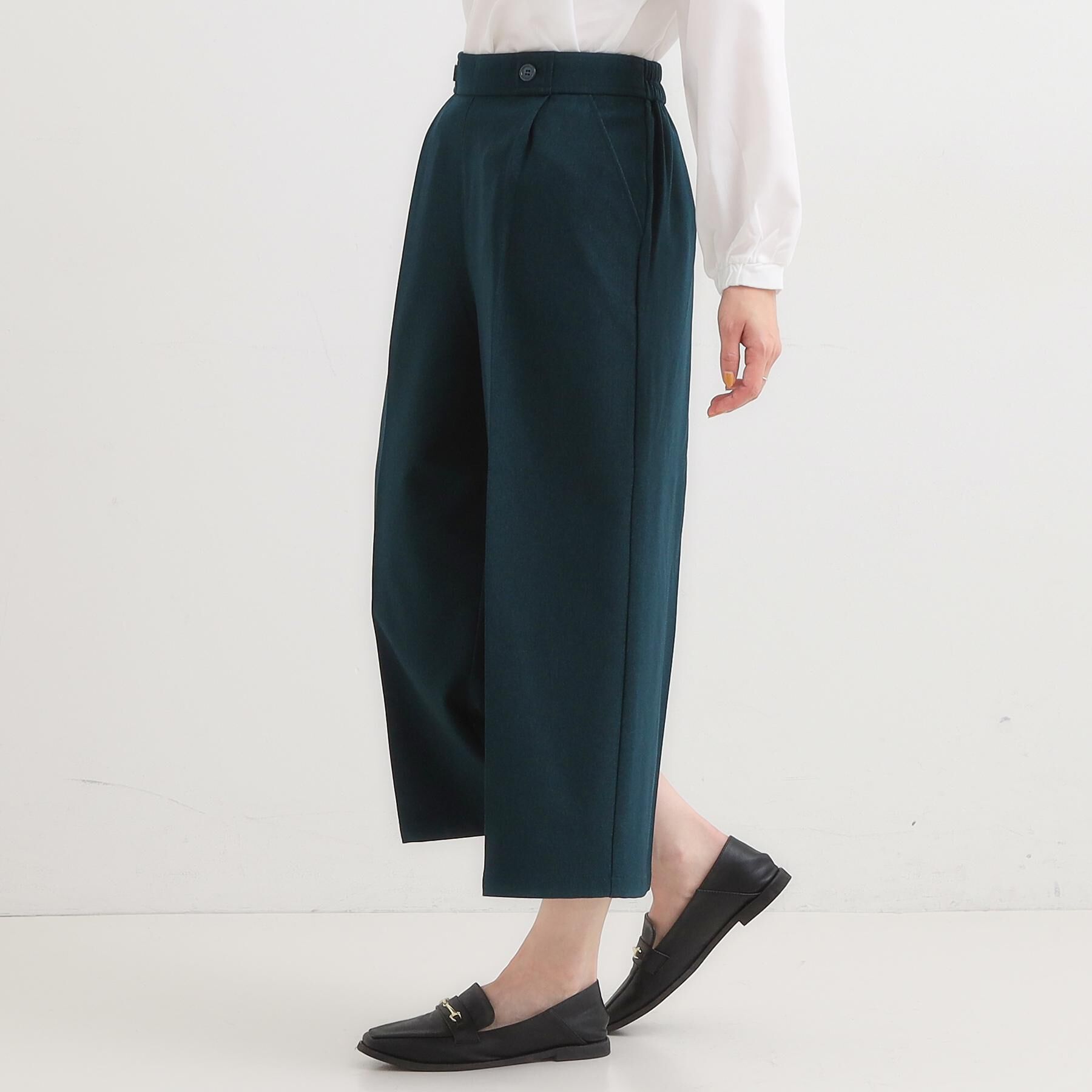 SHOO･LA･RUE「【着丈選べる】大人のきれいめスタイルに ウールフィール ワイドパンツ」|その他|