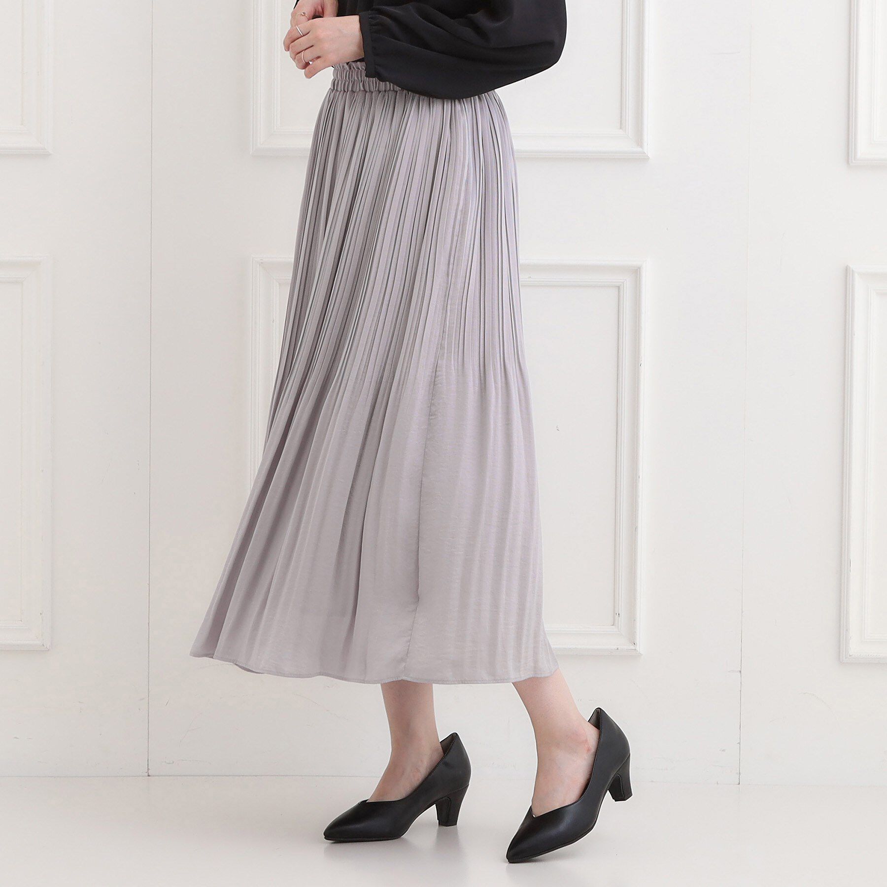 SHOO･LA･RUE「【洗濯機可/着丈選べる】軽やかプリーツスカート」|スカート|