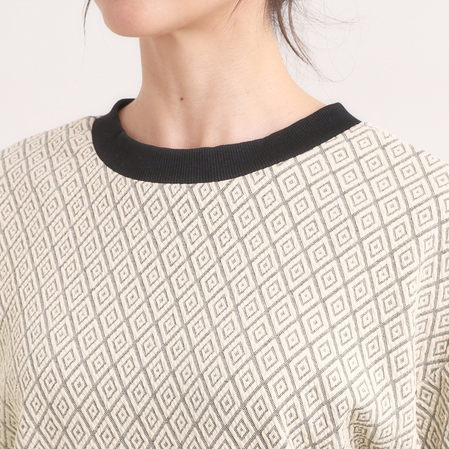 SHOO･LA･RUE「【前後2WAY】柄と配色で差がつく ふくれジャカードカーディガン」|カーディガン|