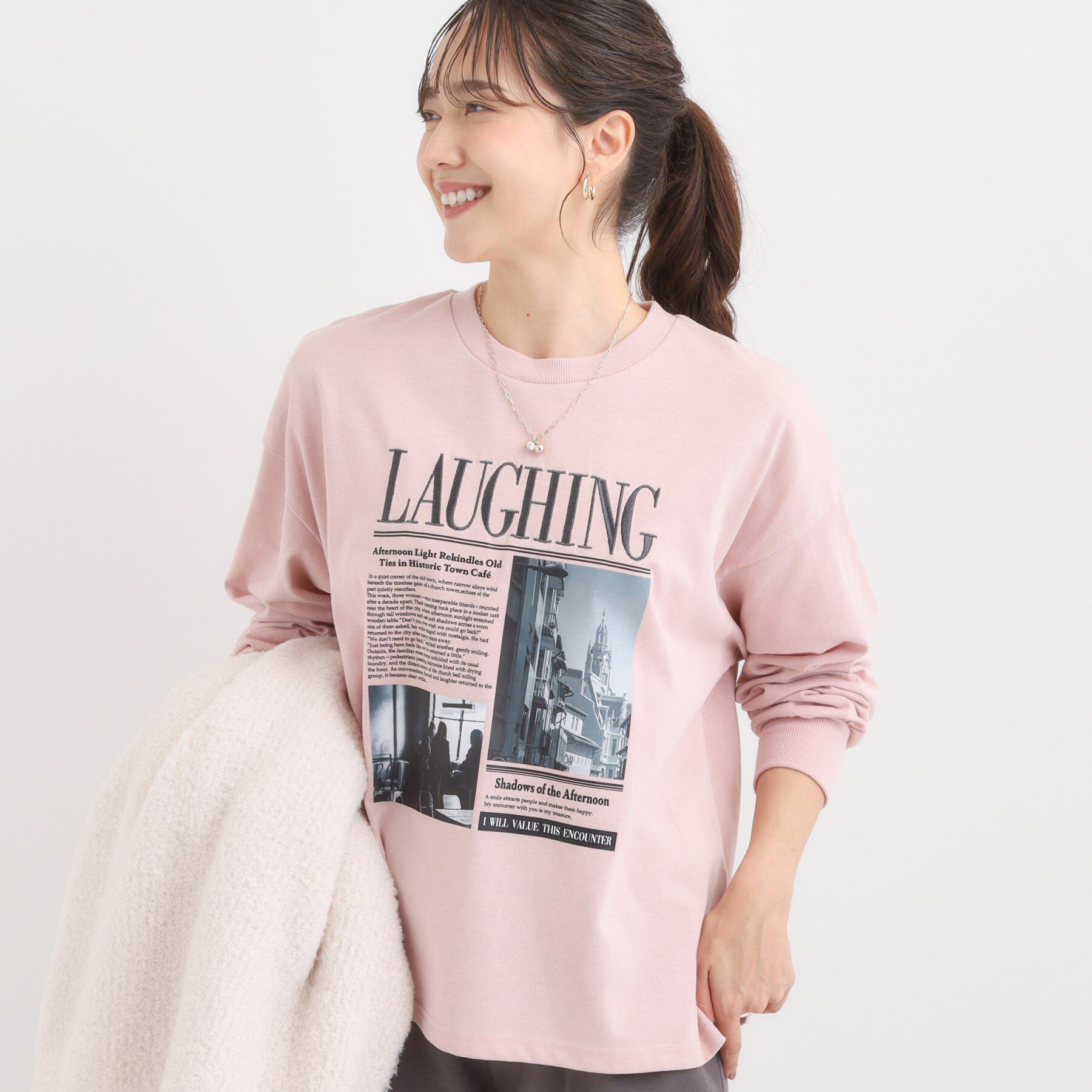 SHOO･LA･RUE「選べる3柄 刺繍アソートロンT」|Tシャツ・カットソー|ライトピンク(370